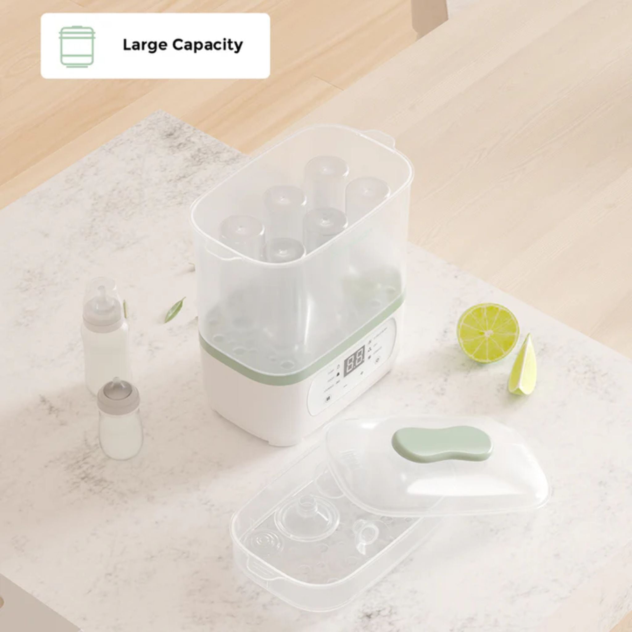Momcozy BS02 8-In-1 Baby Bottle Steam Sterilizer
and Dryer