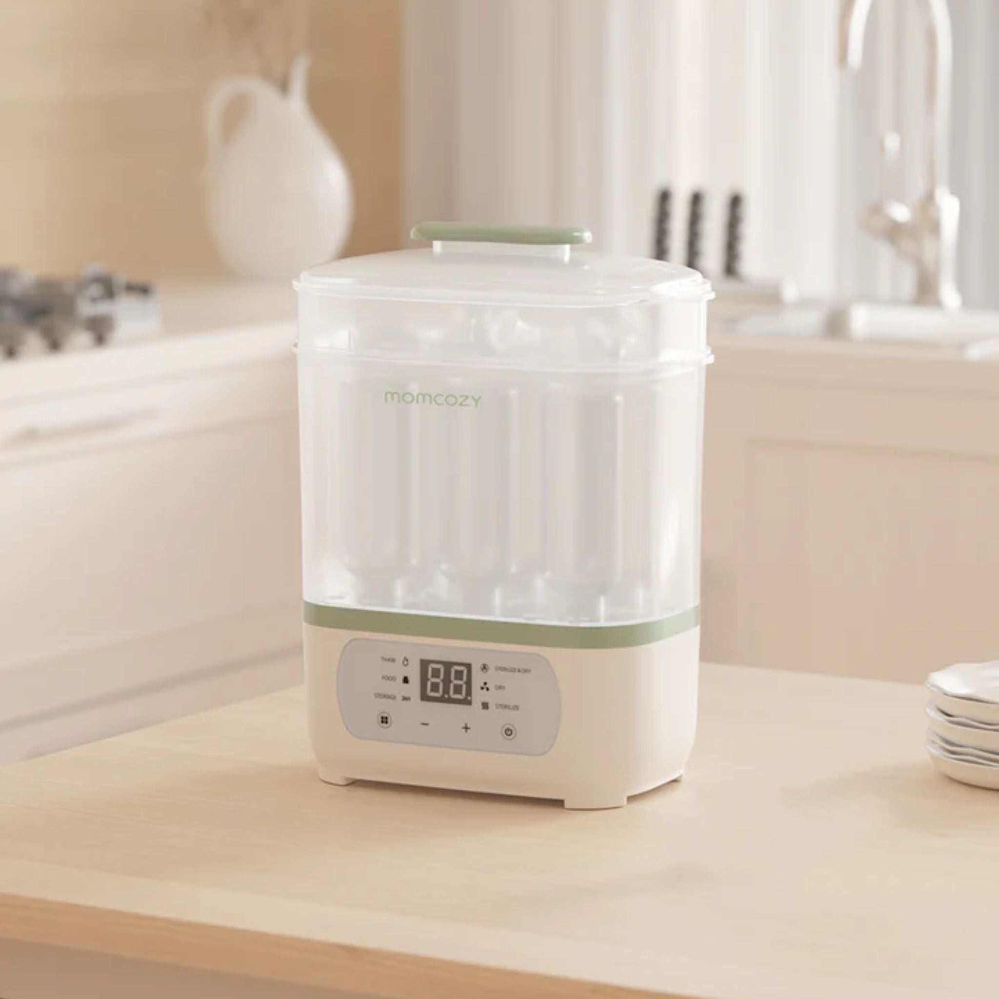 Momcozy BS02 8-In-1 Baby Bottle Steam Sterilizer
and Dryer
