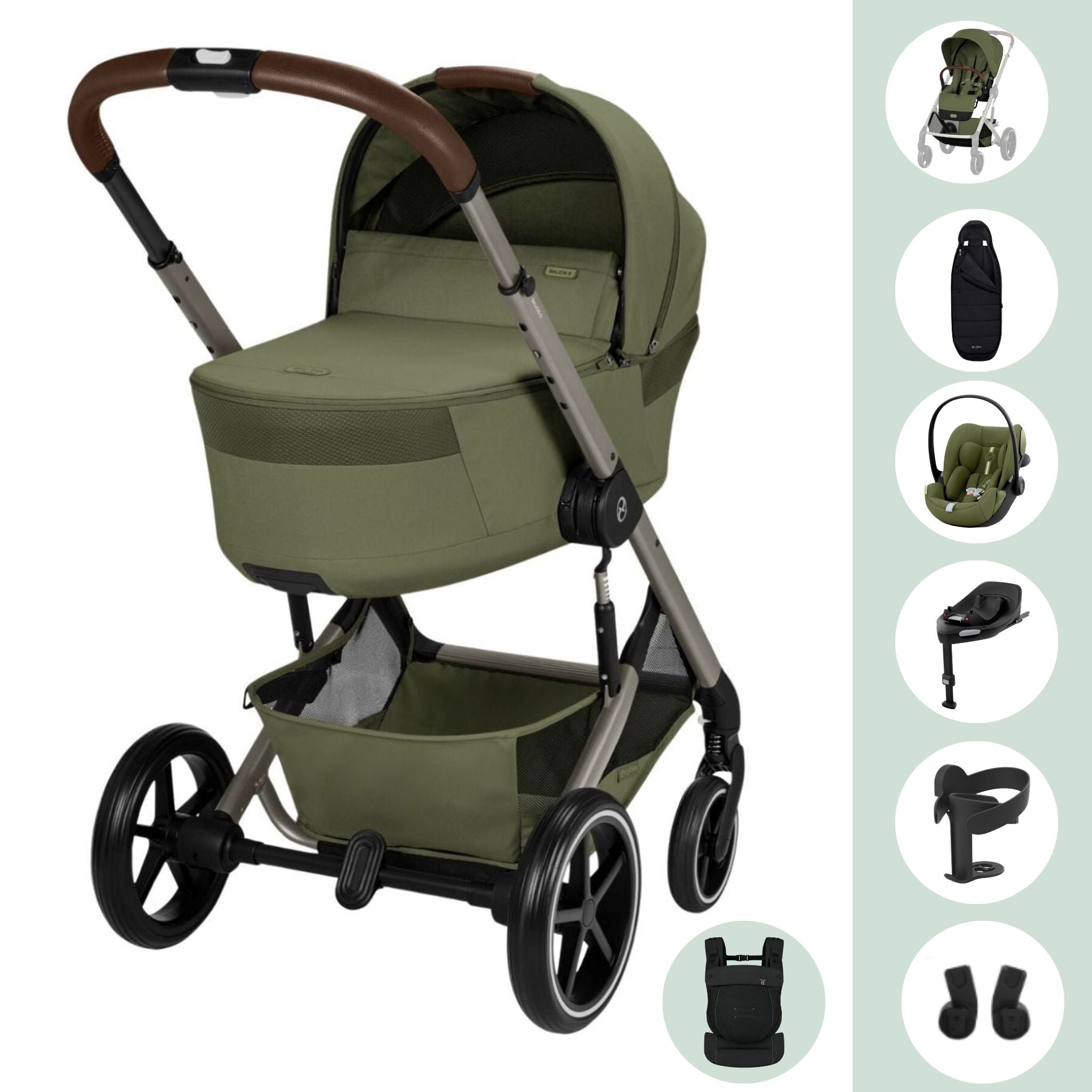 Cybex Balios S Lux Moss Green Ultimate Bundle