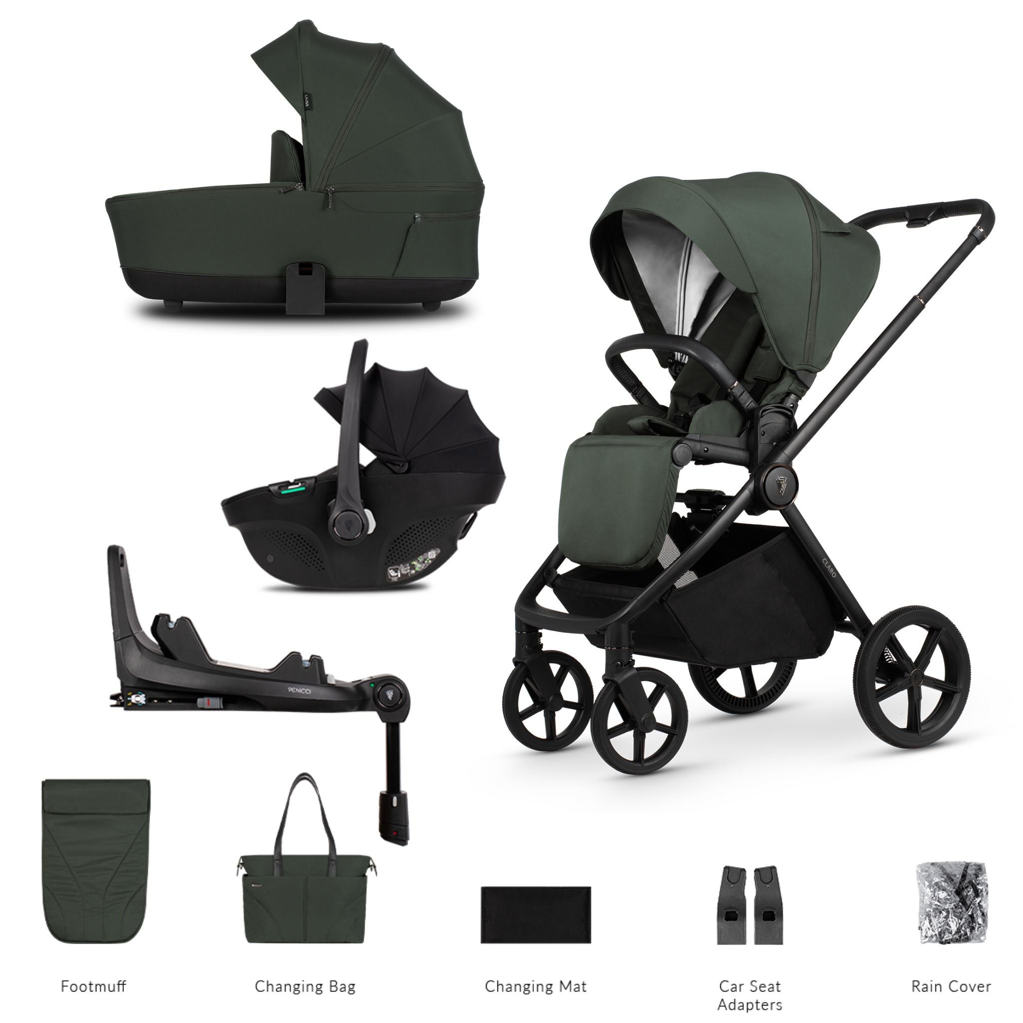 Venicci Claro 3in1 Plus Base - Tiago Black