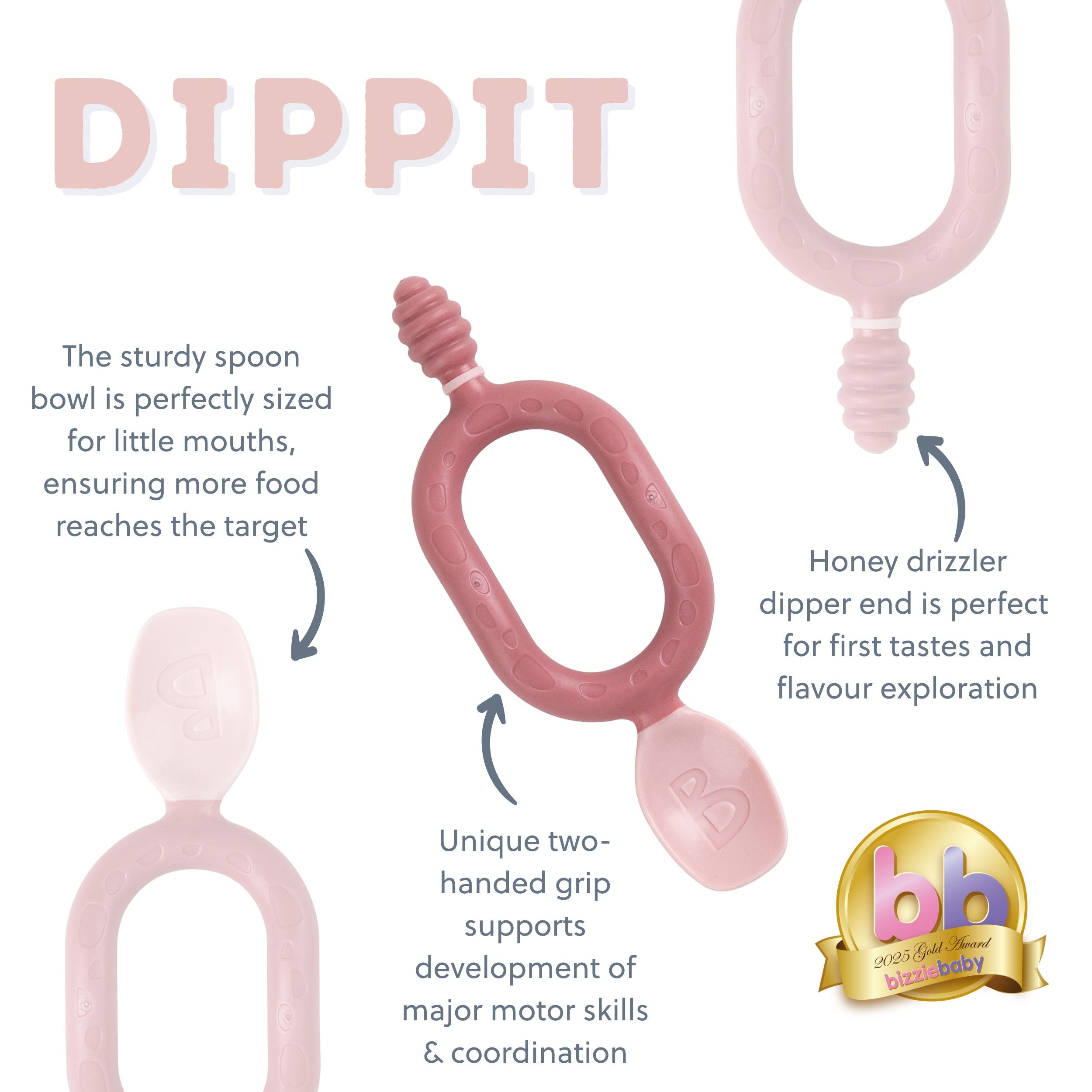 Bibado Dippit™ Baby Weaning Spoons 2-Pack