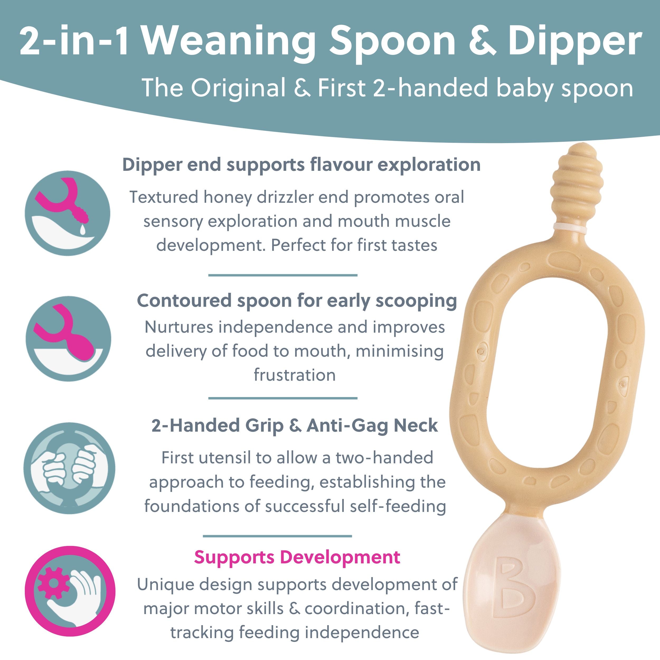 Bibado Dippit™ Baby Weaning Spoons 2-Pack