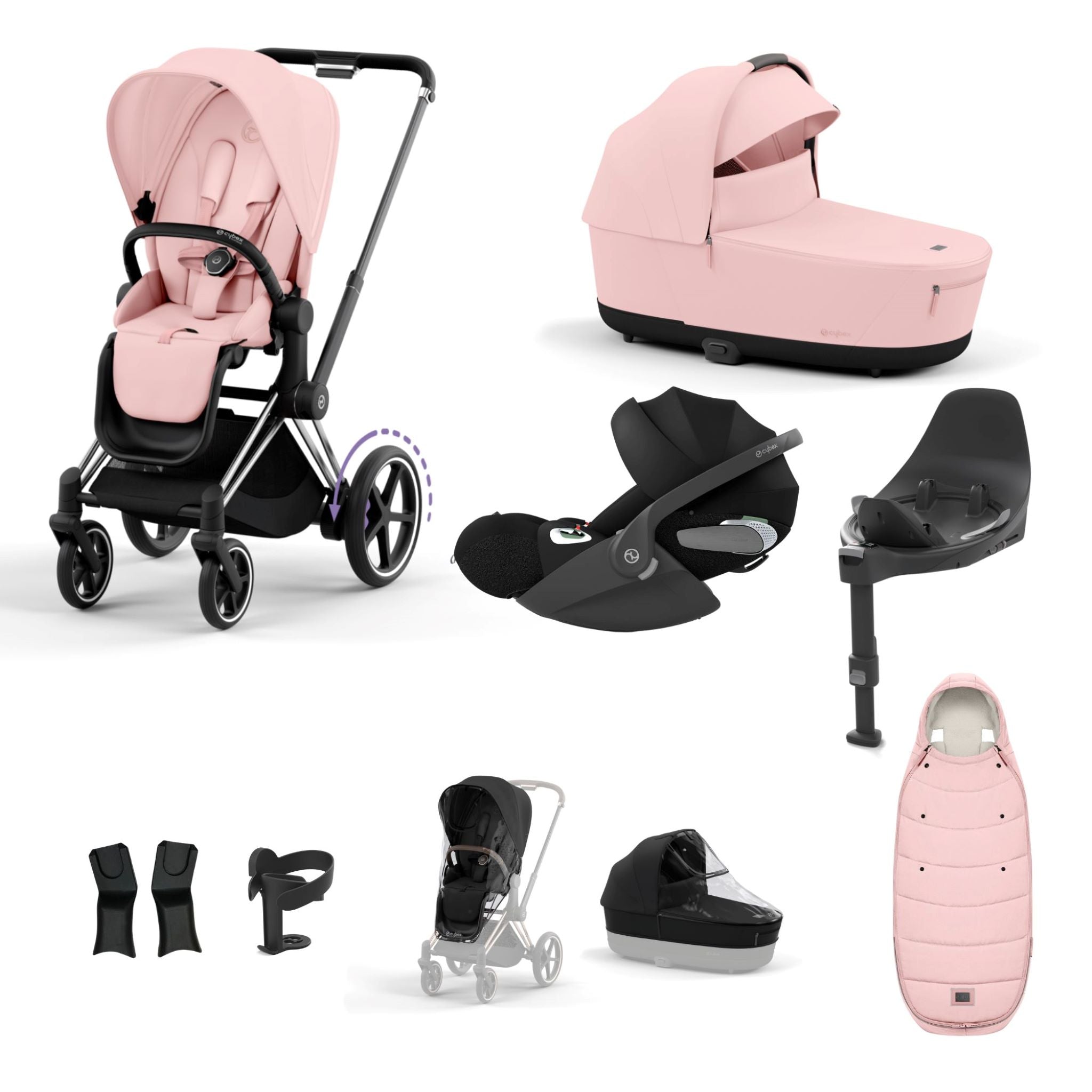 Cybex e-Priam Chrome Black Bundle 9 Piece