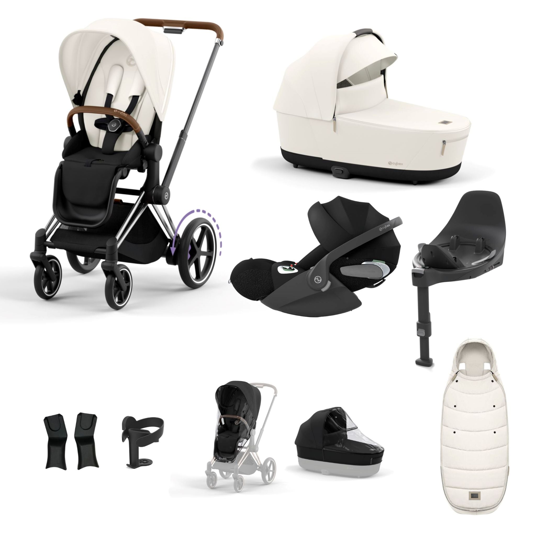 Cybex e-Priam Chrome Brown Bundle 9 Piece