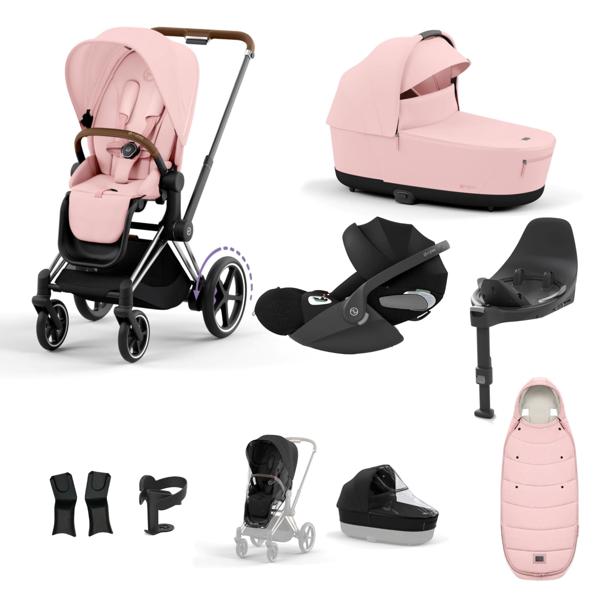 Cybex e-Priam Chrome Brown Bundle 9 Piece