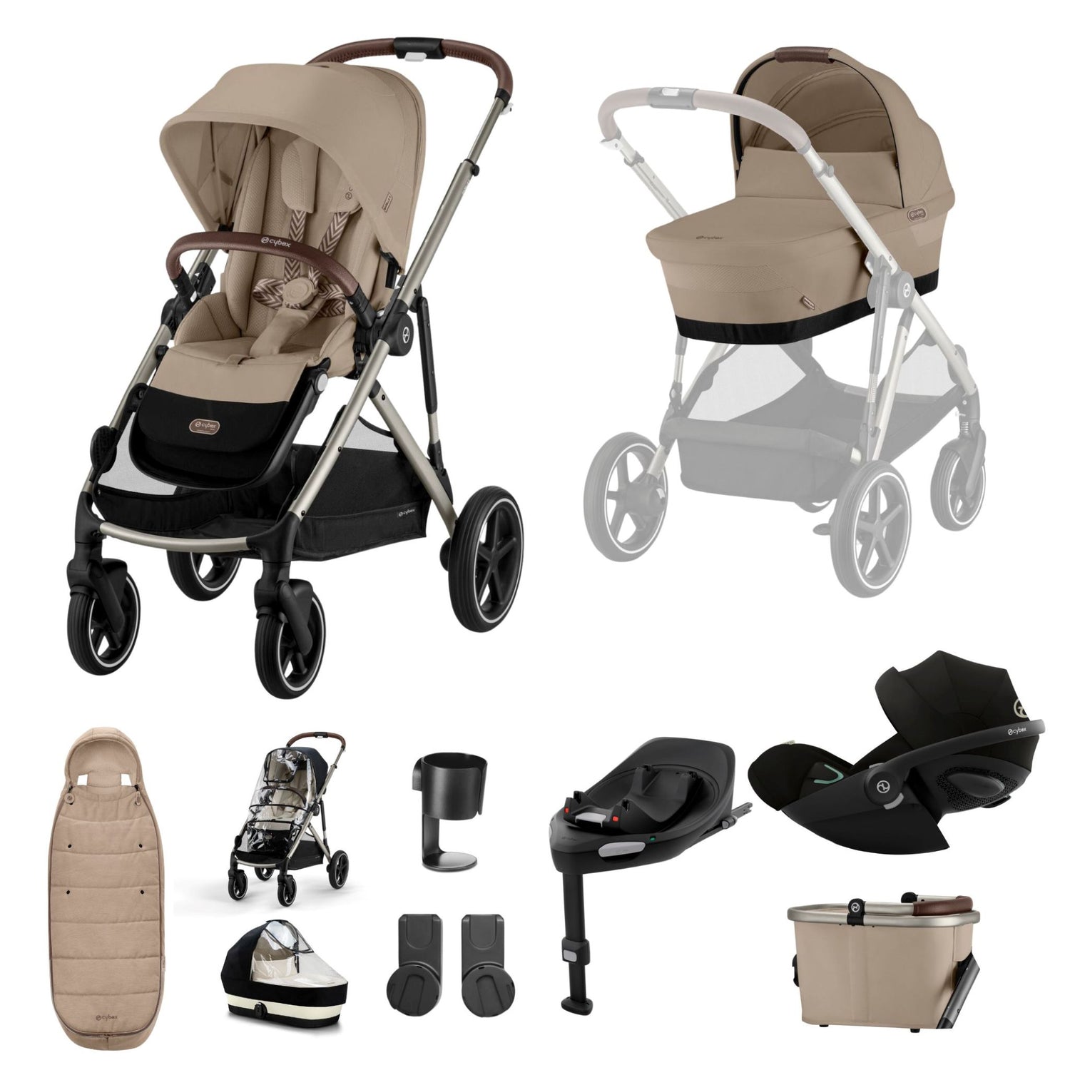Cybex Gazelle Bundle with Cloud G Car Seat & Base G. (11 pieces)