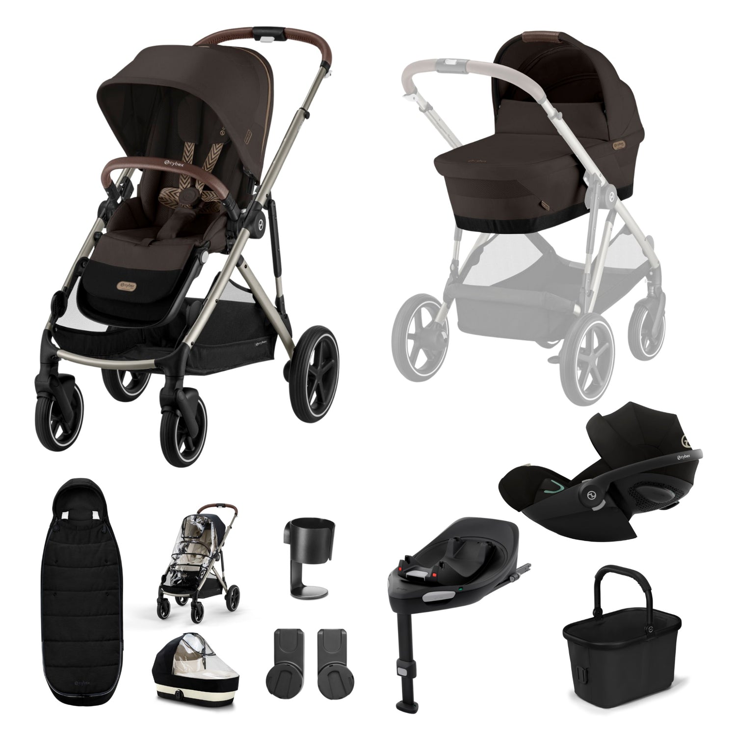 Cybex Gazelle Bundle with Cloud G Car Seat & Base G. (11 pieces)