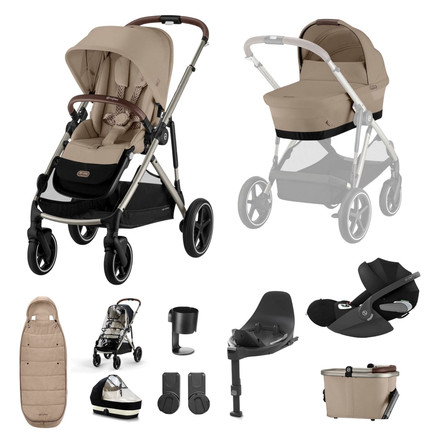 Cybex Gazelle Bundle with Cloud T Car Seat & Base T. (11 pieces)
