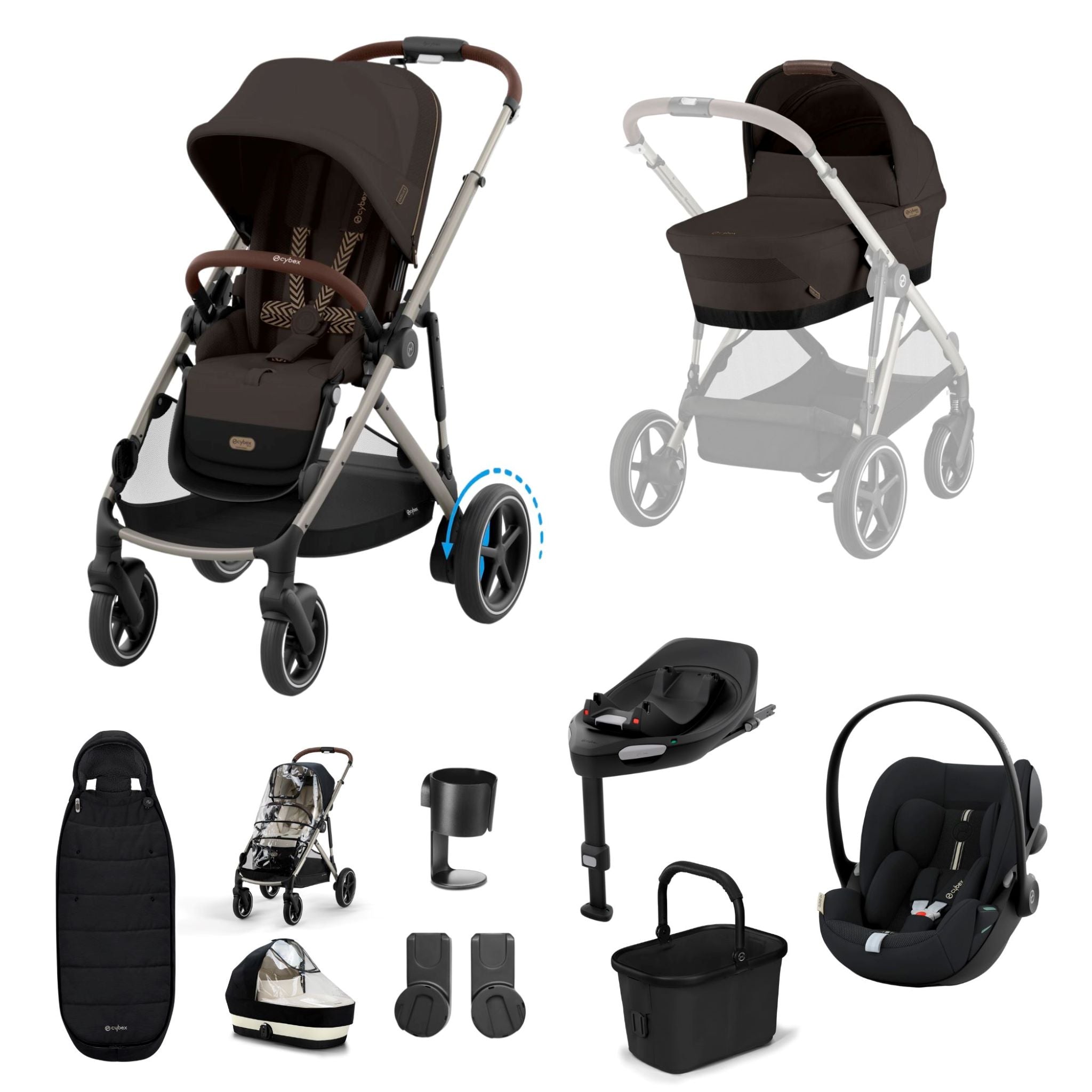 Cybex e-Gazelle Bundle with Cloud T Car Seat & Base G. (11 pieces)