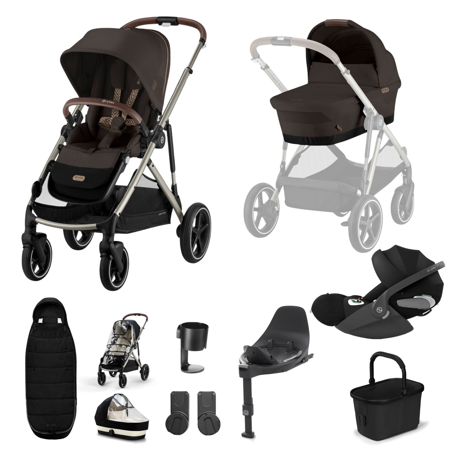 Cybex Gazelle Bundle with Cloud T Car Seat & Base T. (11 pieces)