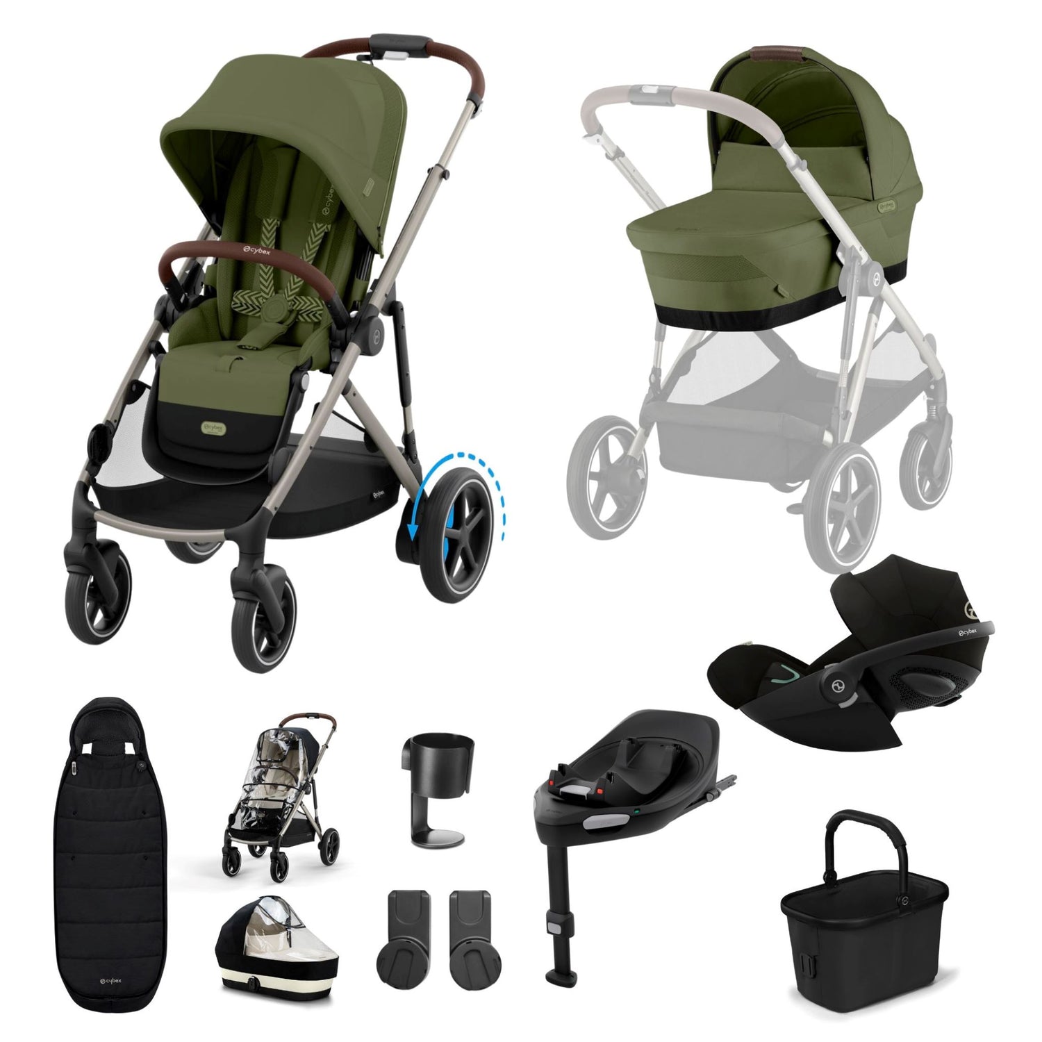 Cybex e-Gazelle Bundle with Cloud T Car Seat & Base G. (11 pieces)