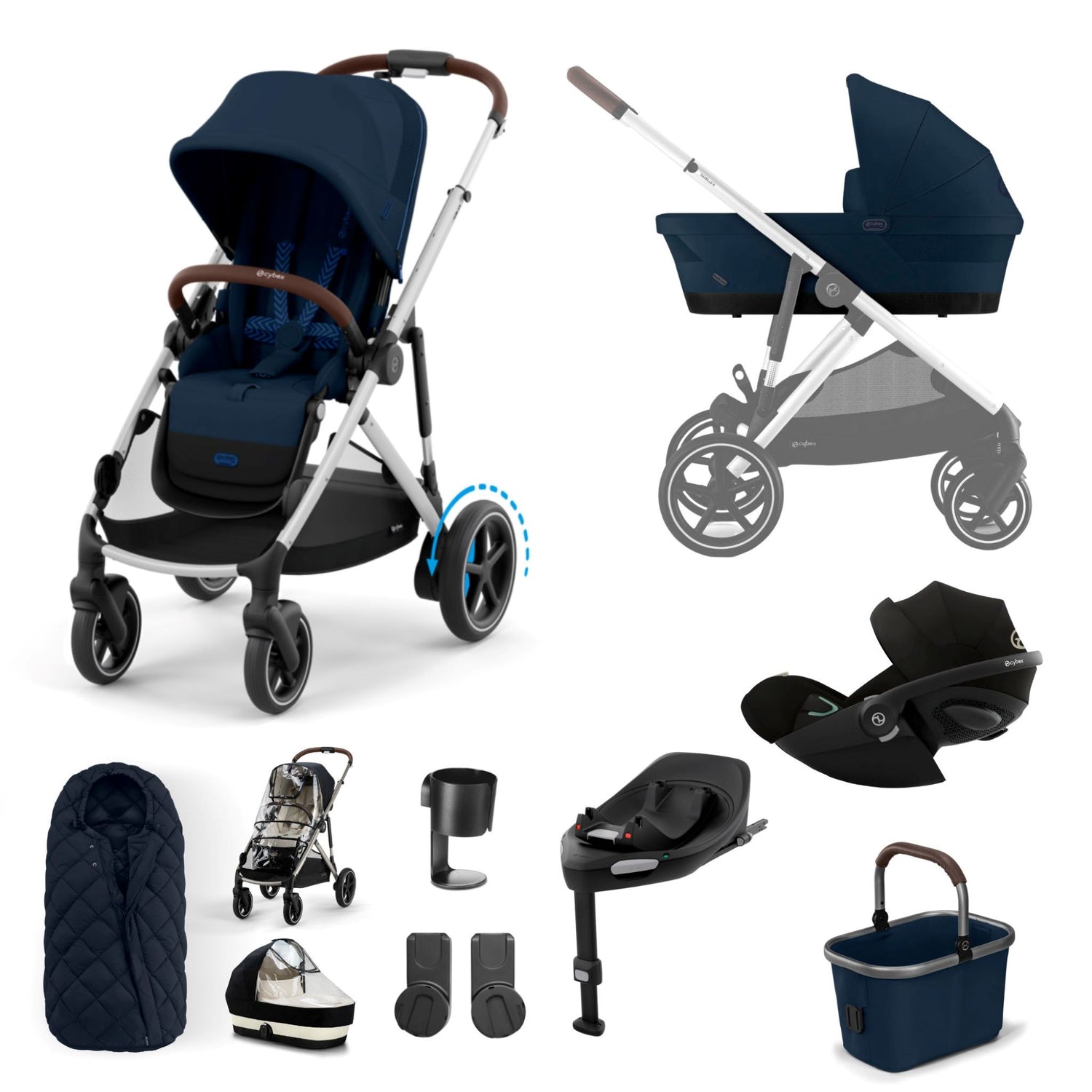 Cybex e-Gazelle Bundle with Cloud T Car Seat & Base G. (11 pieces)