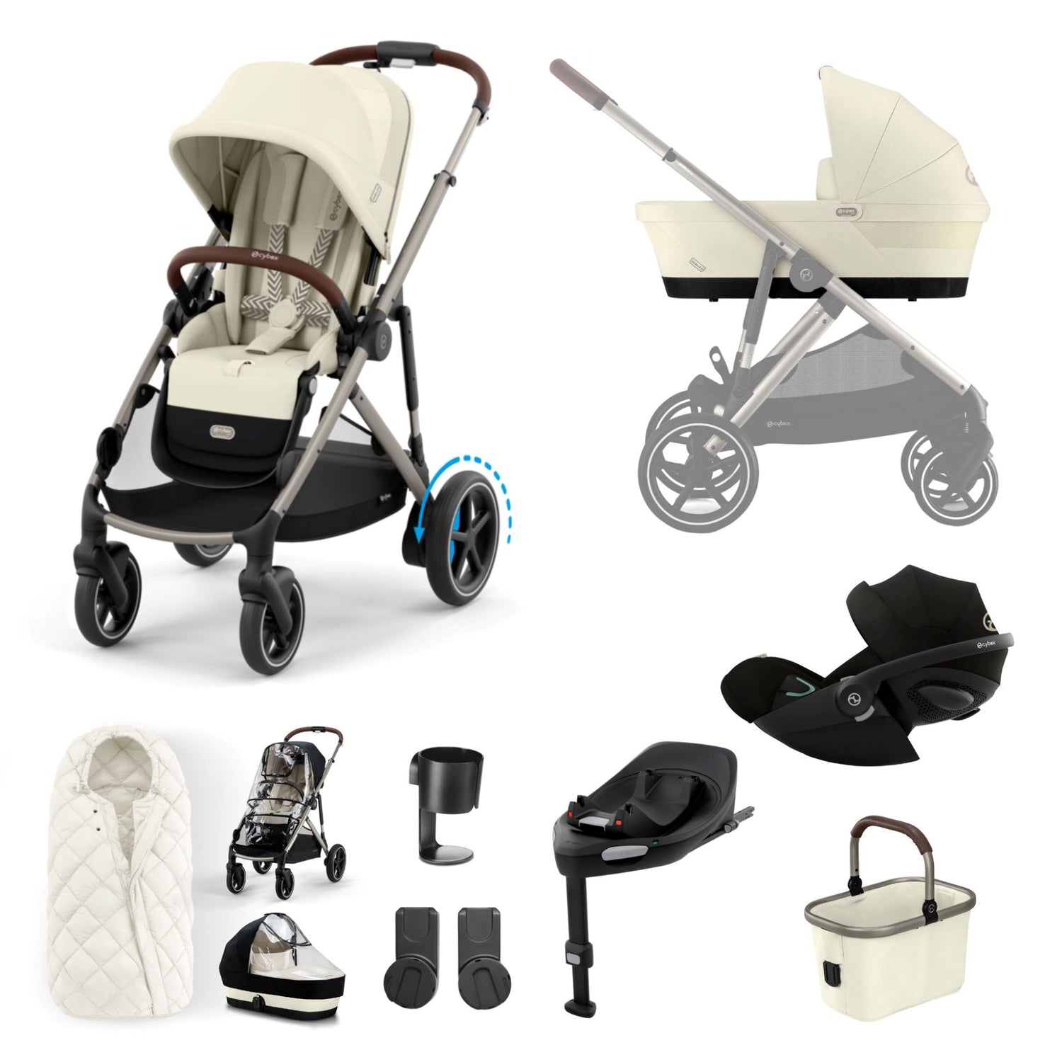 Cybex e-Gazelle Bundle with Cloud T Car Seat & Base G. (11 pieces)