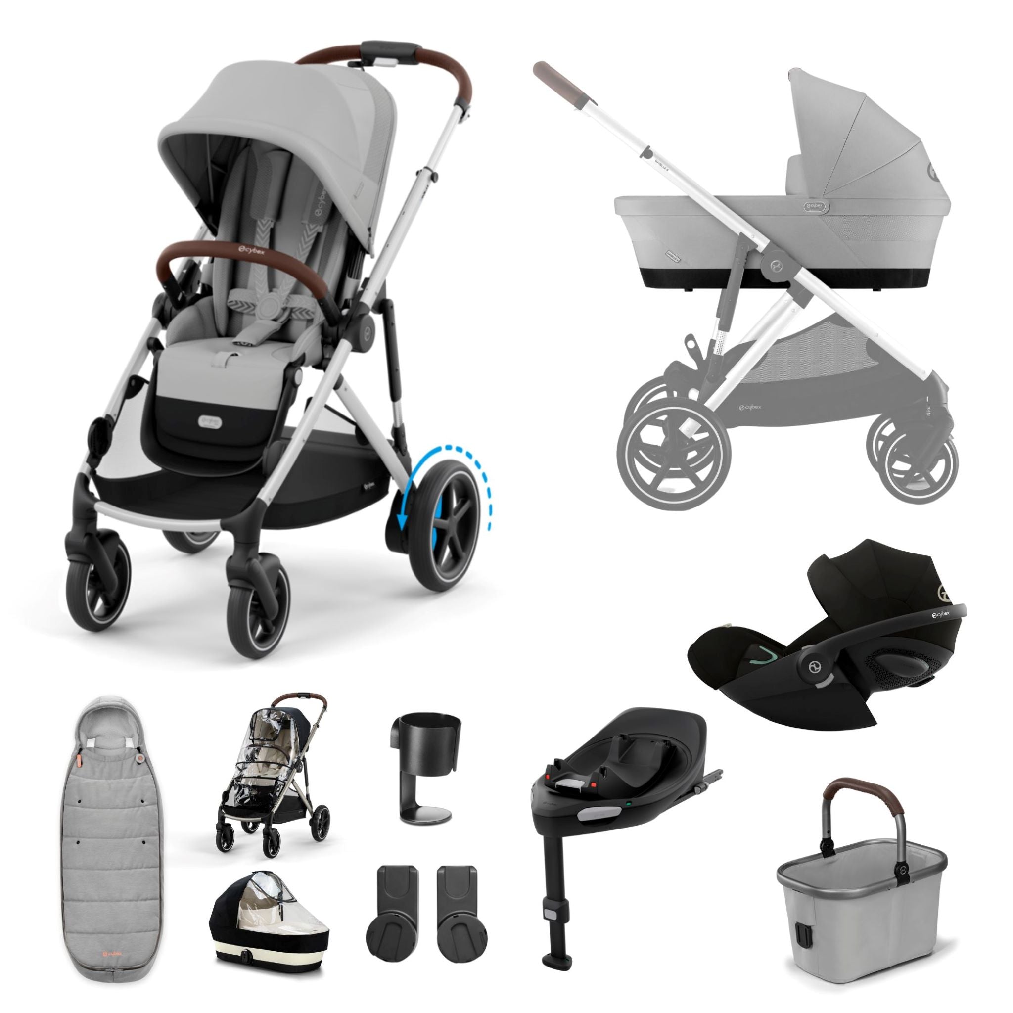 Cybex e-Gazelle Bundle with Cloud T Car Seat & Base G. (11 pieces)