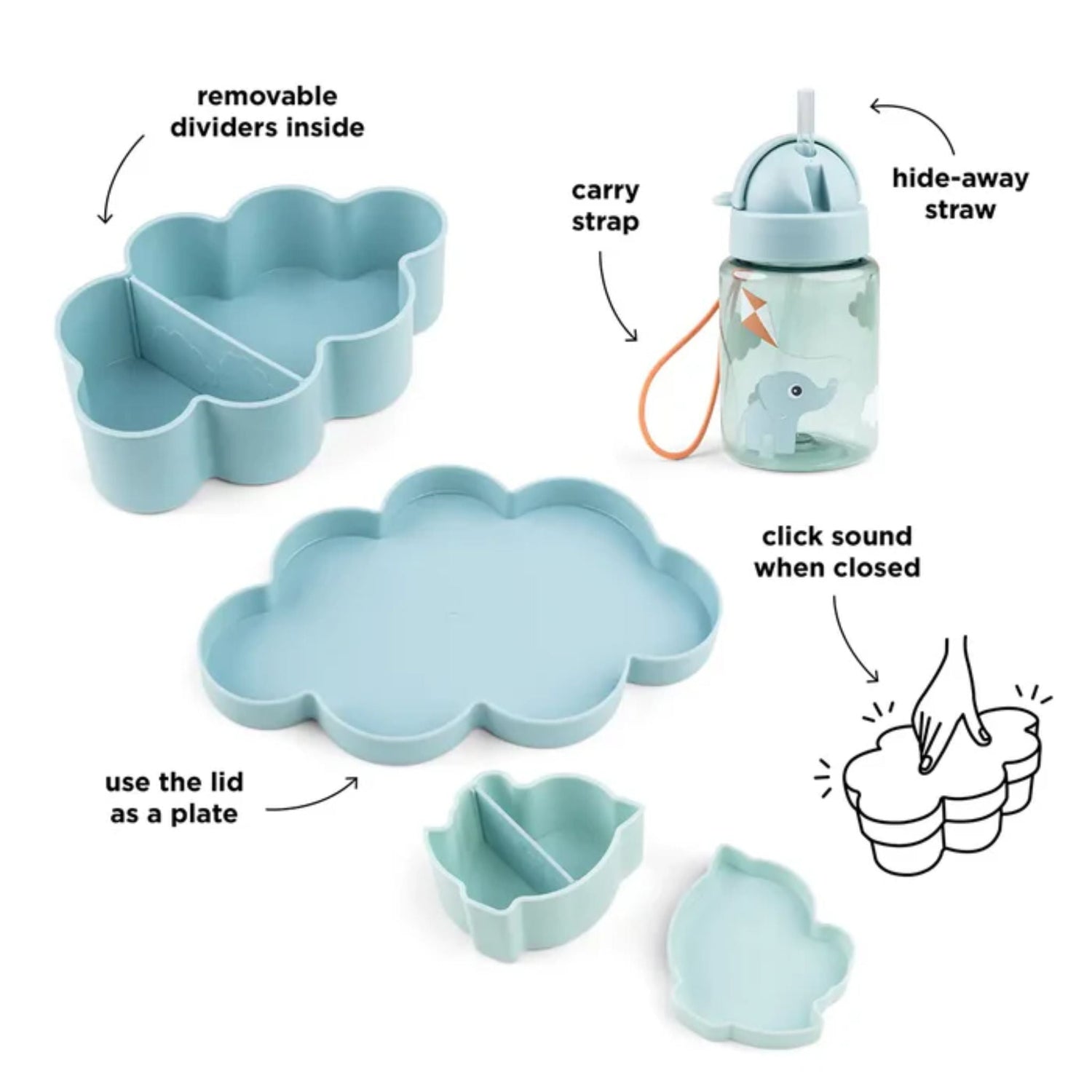 DonebyDeer Lunch & Snack Box w/Straw Bottle Playground