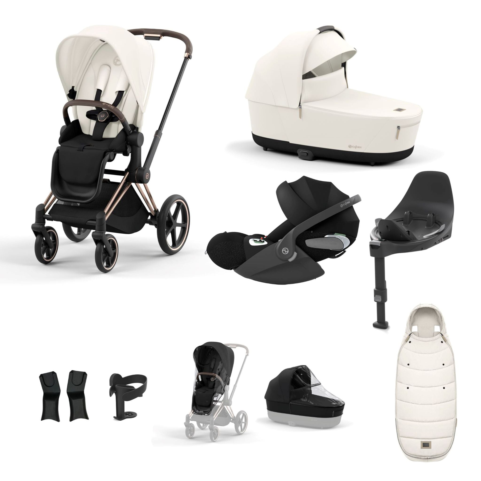 Cybex Priam Rosegold Bundle 9 Piece