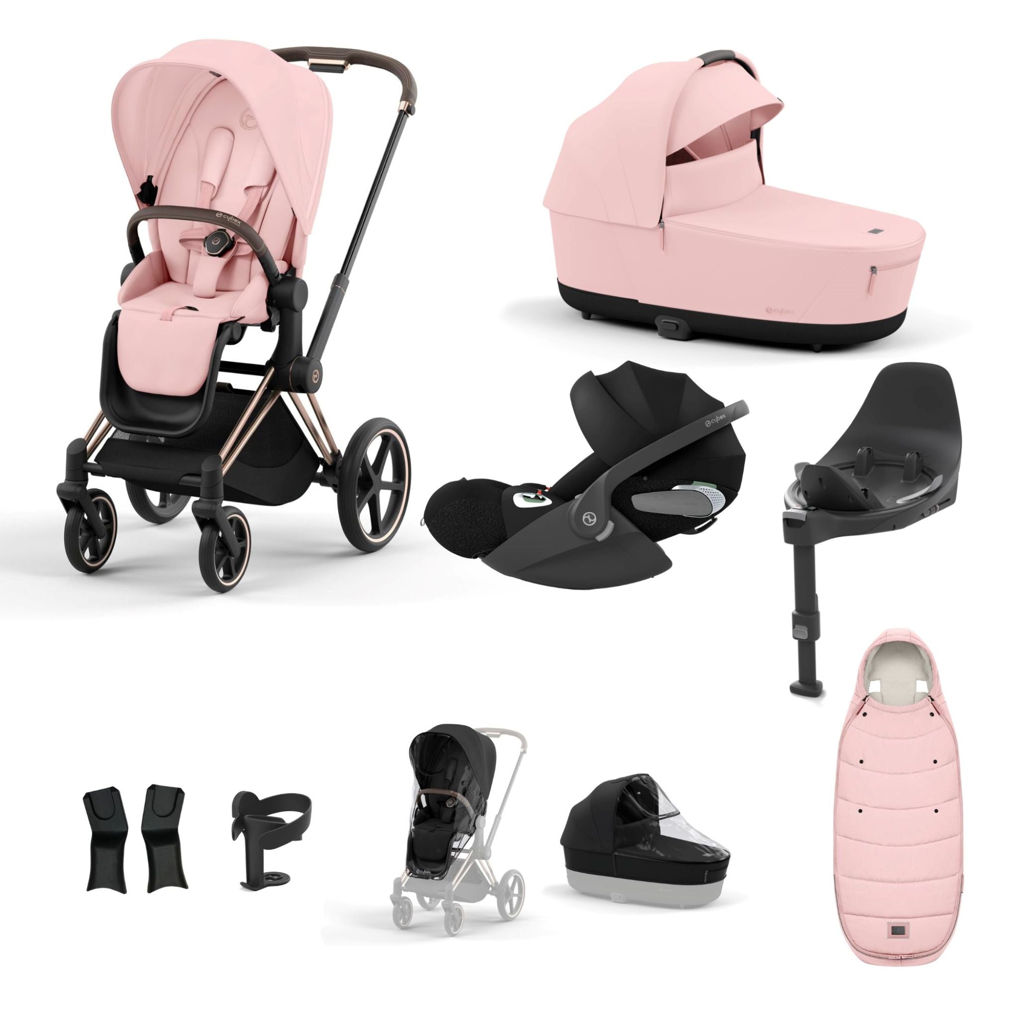 Cybex Priam Rosegold Bundle 9 Piece
