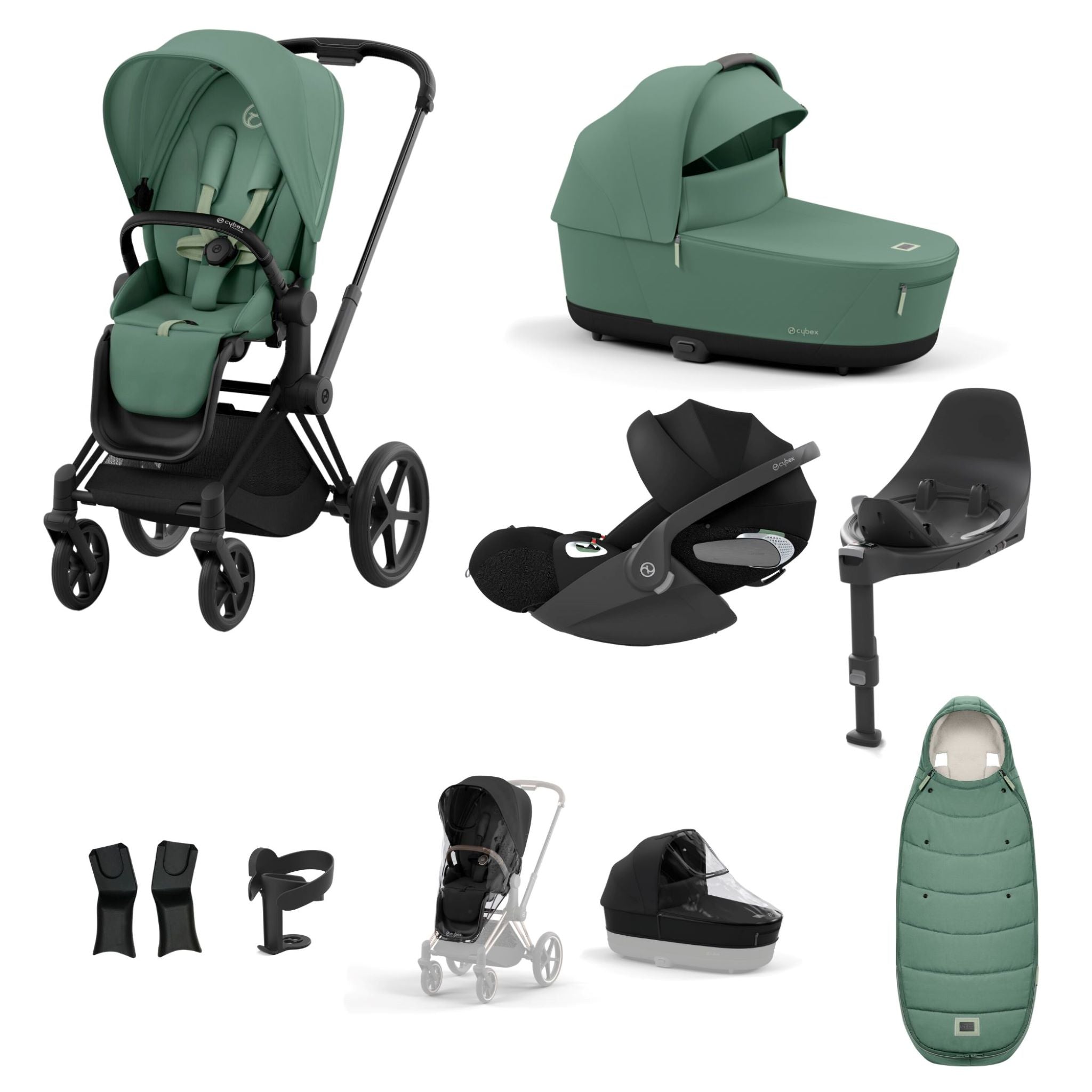 Cybex Priam Matt Black Bundle 9 Piece