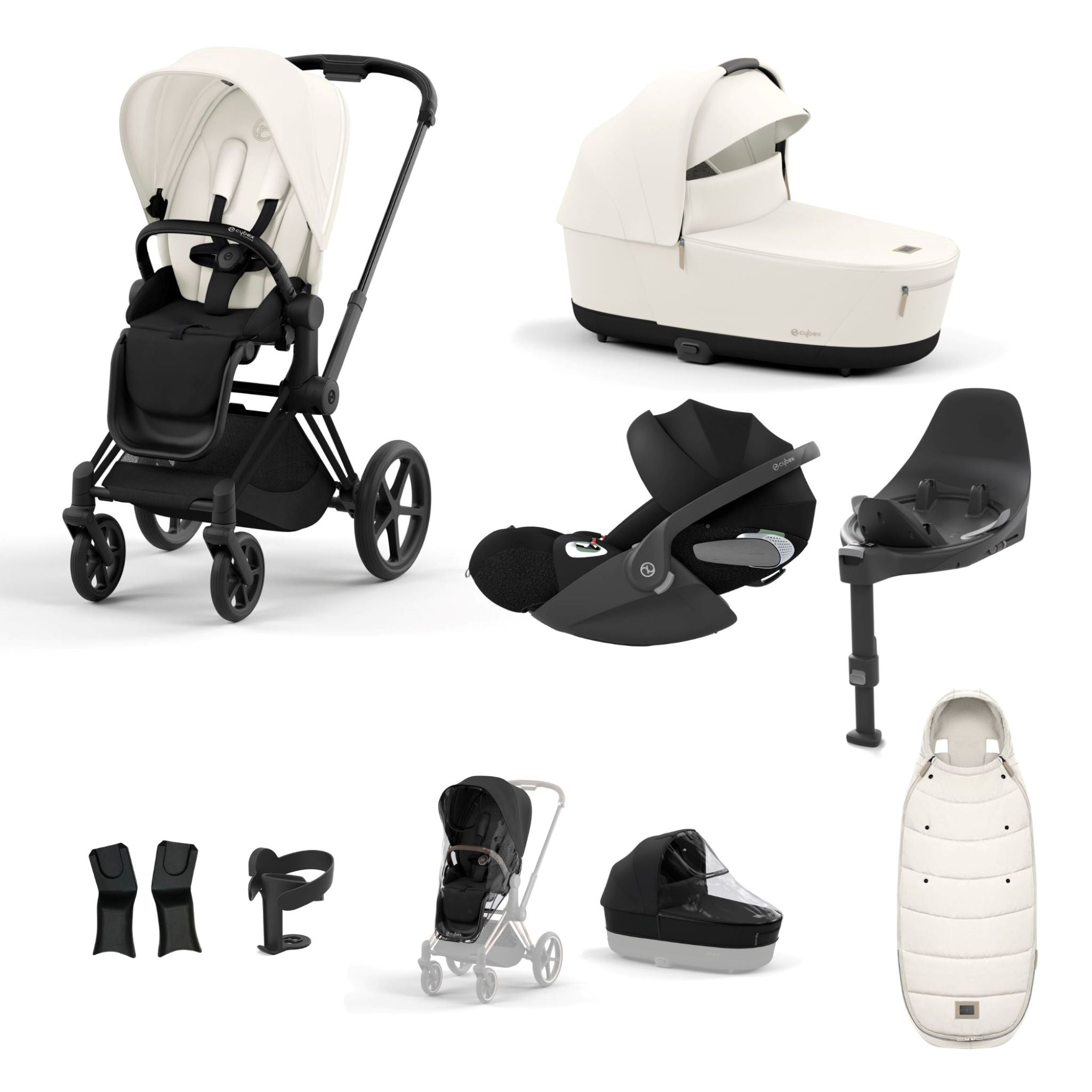 Cybex Priam Matt Black Bundle 9 Piece