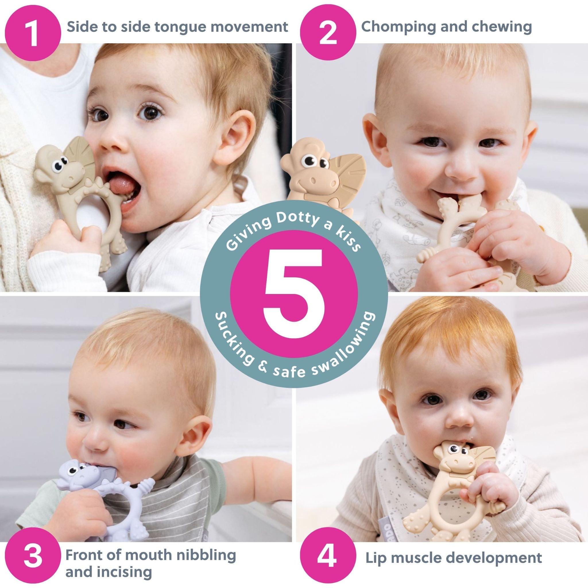 Bibado Sensory Teether Dotty the Dinosaur