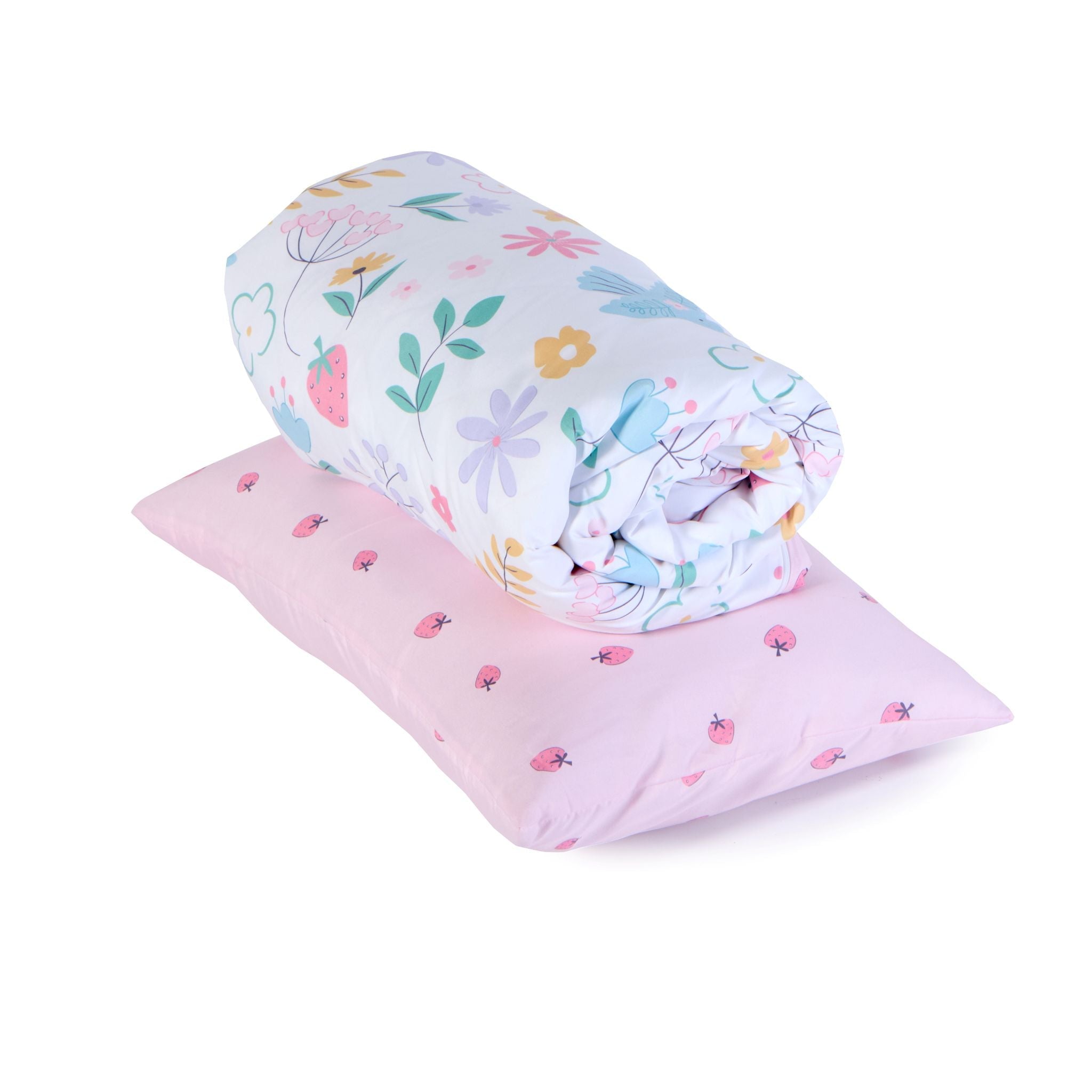 Baby Elegance Toddler Duvet and Pillow Bedding Set - Flowers