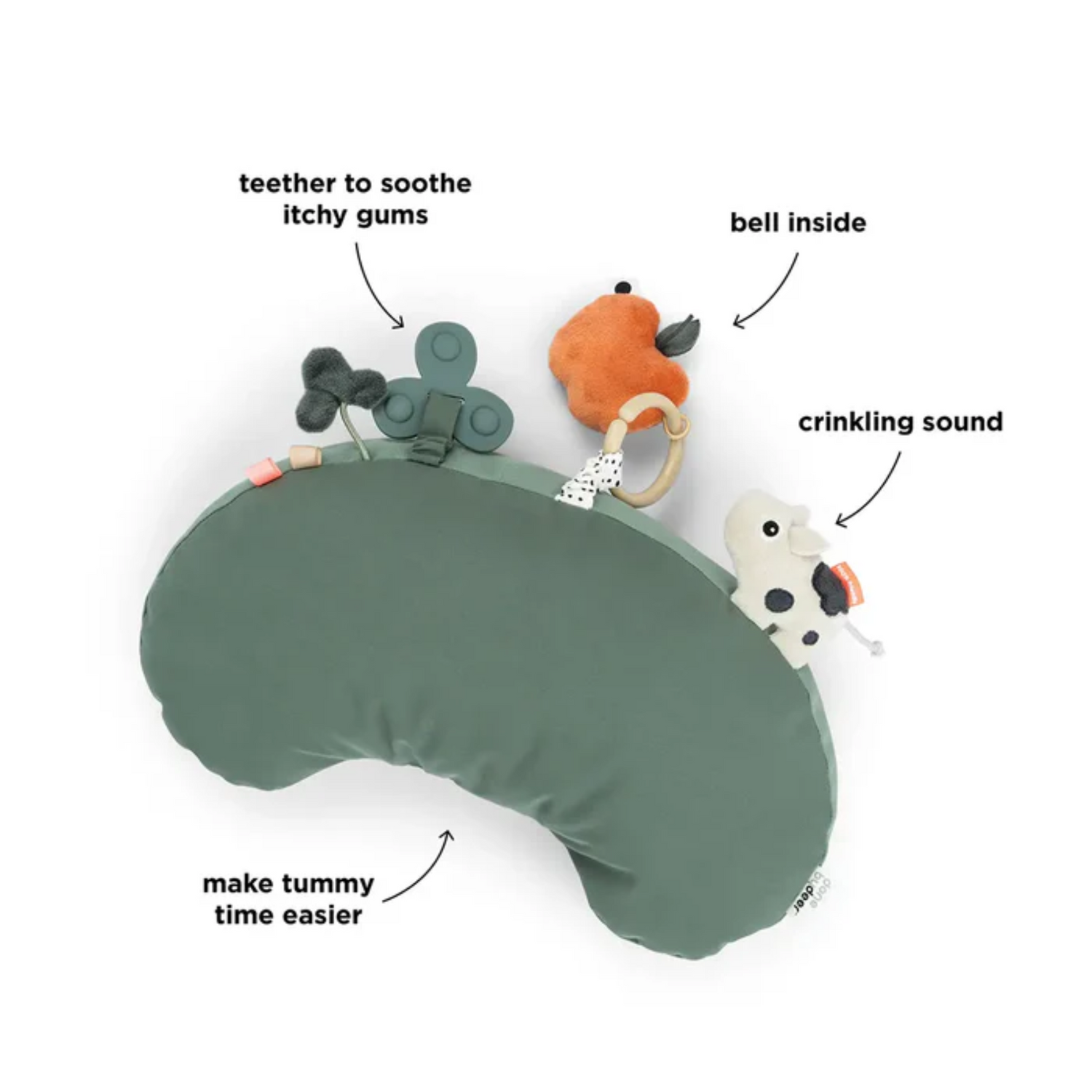 DonebyDeer Tummy Time Activity Pillow Tiny Farm