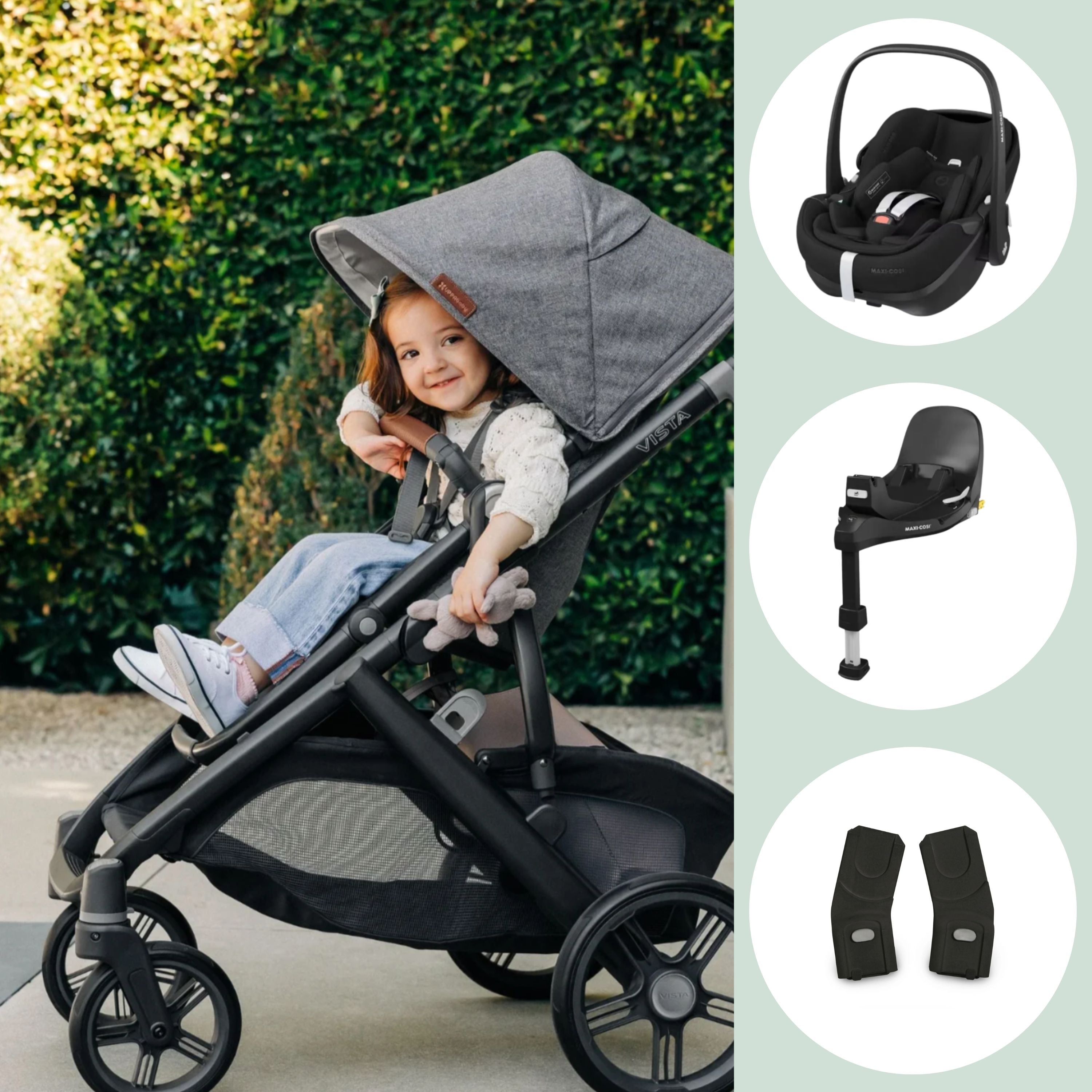 UPPAbaby Vista V3, Cybex Cloud Car Seat & Base Bundle
