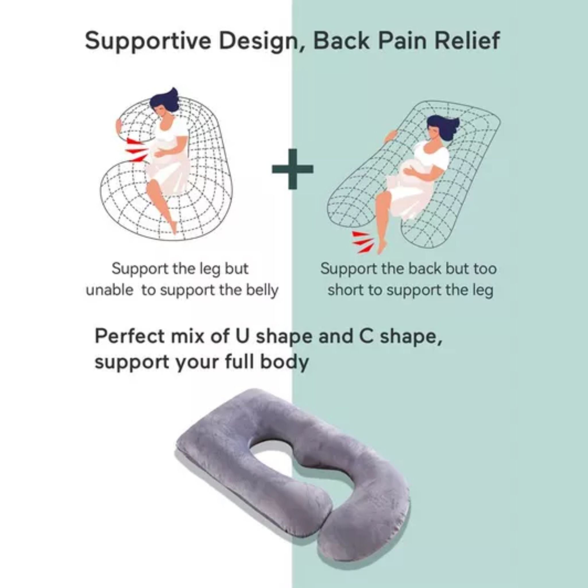 Momcozy U-Shaped Pregnancy Pillow