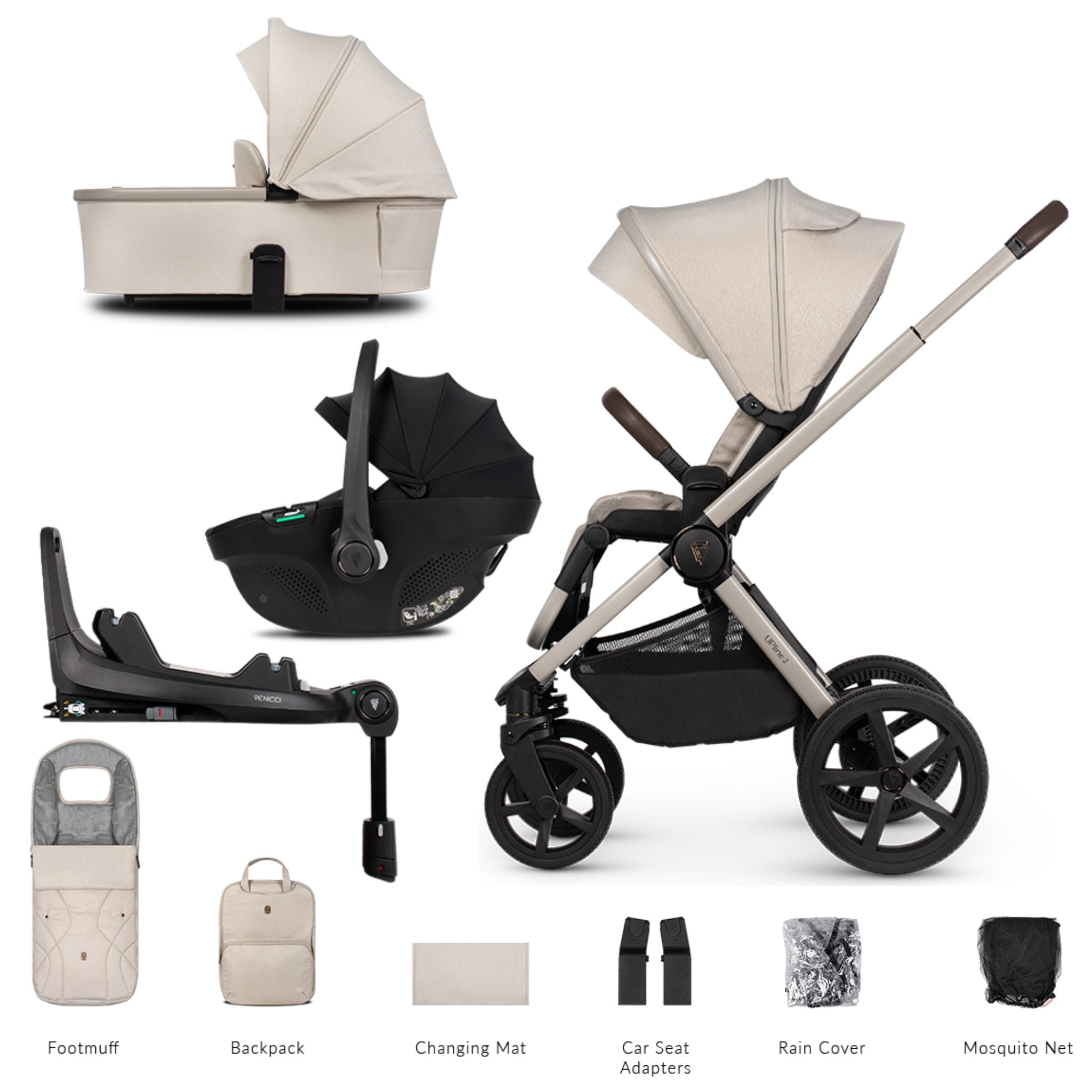 Venicci Upline 2 3in1 Plus Base - Tiago Black