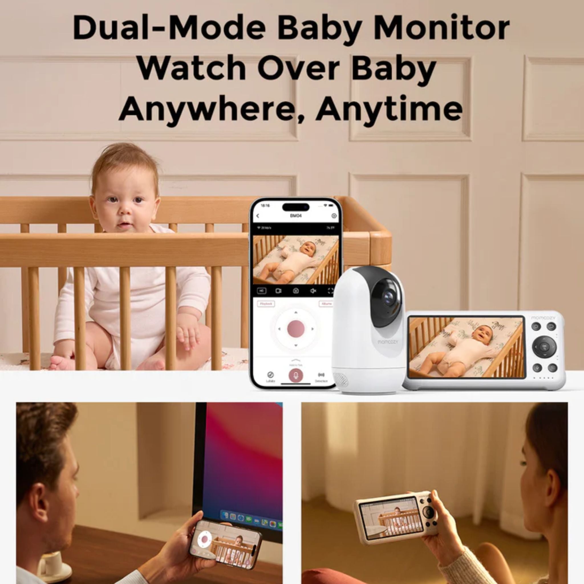 MOMCOZY BM04 Baby Monitoring Camera - White