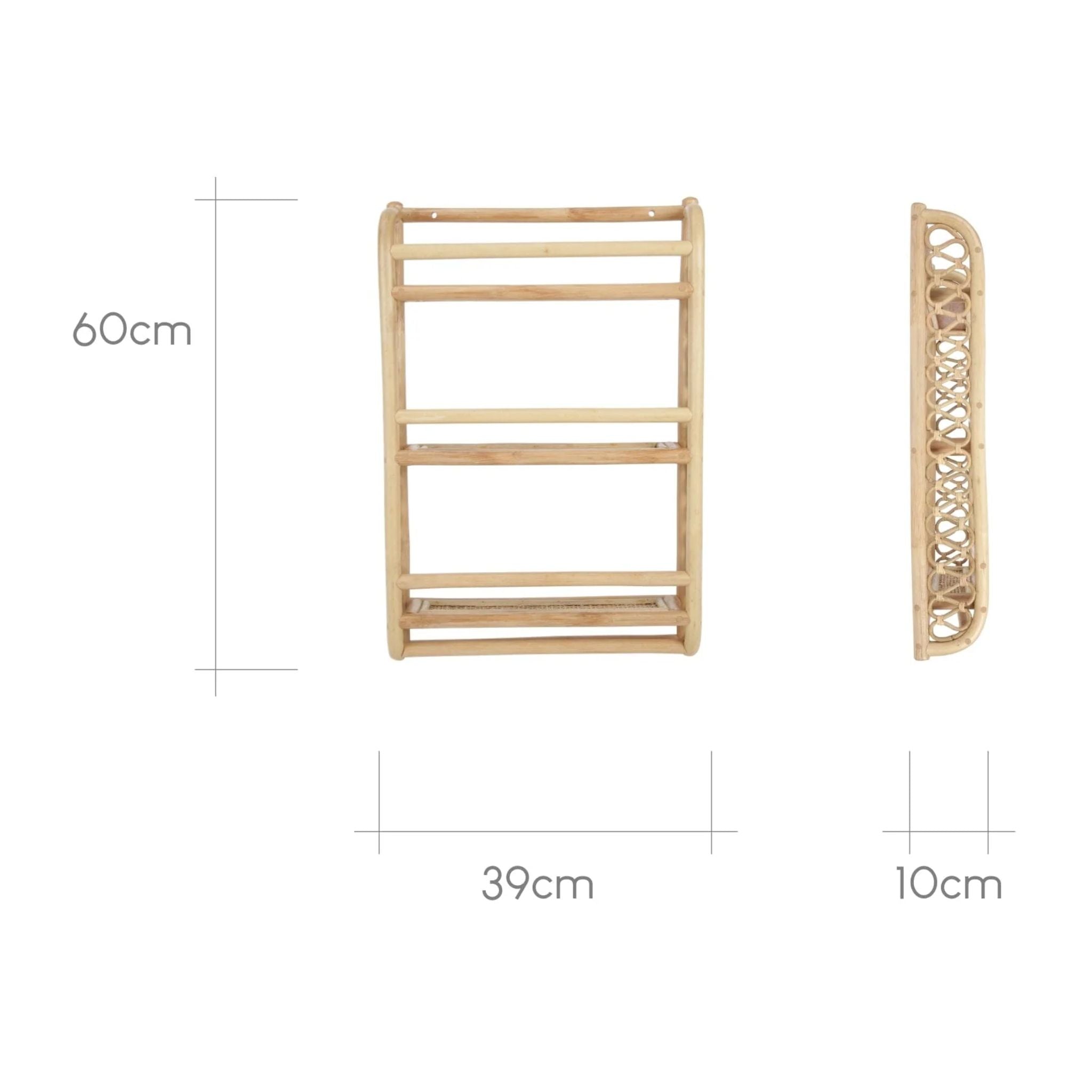 CuddleCo Aria Wave Bookshelf - Rattan