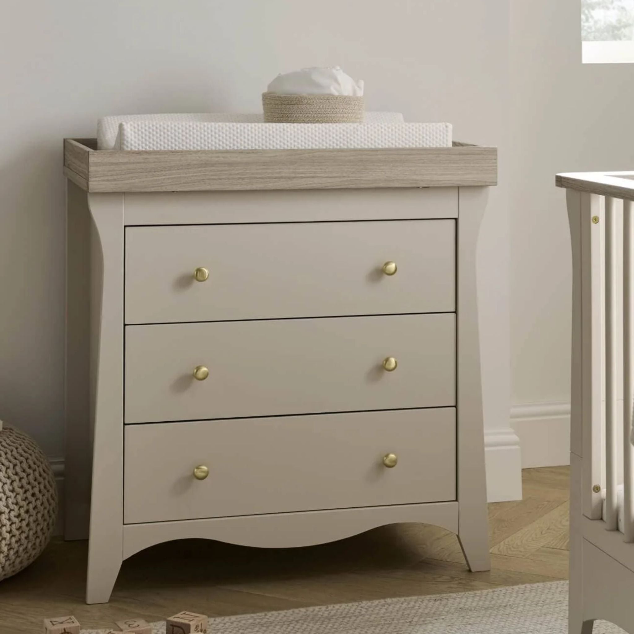 CuddleCo Clara 3 Drawer Dresser & Changer - Cashmere