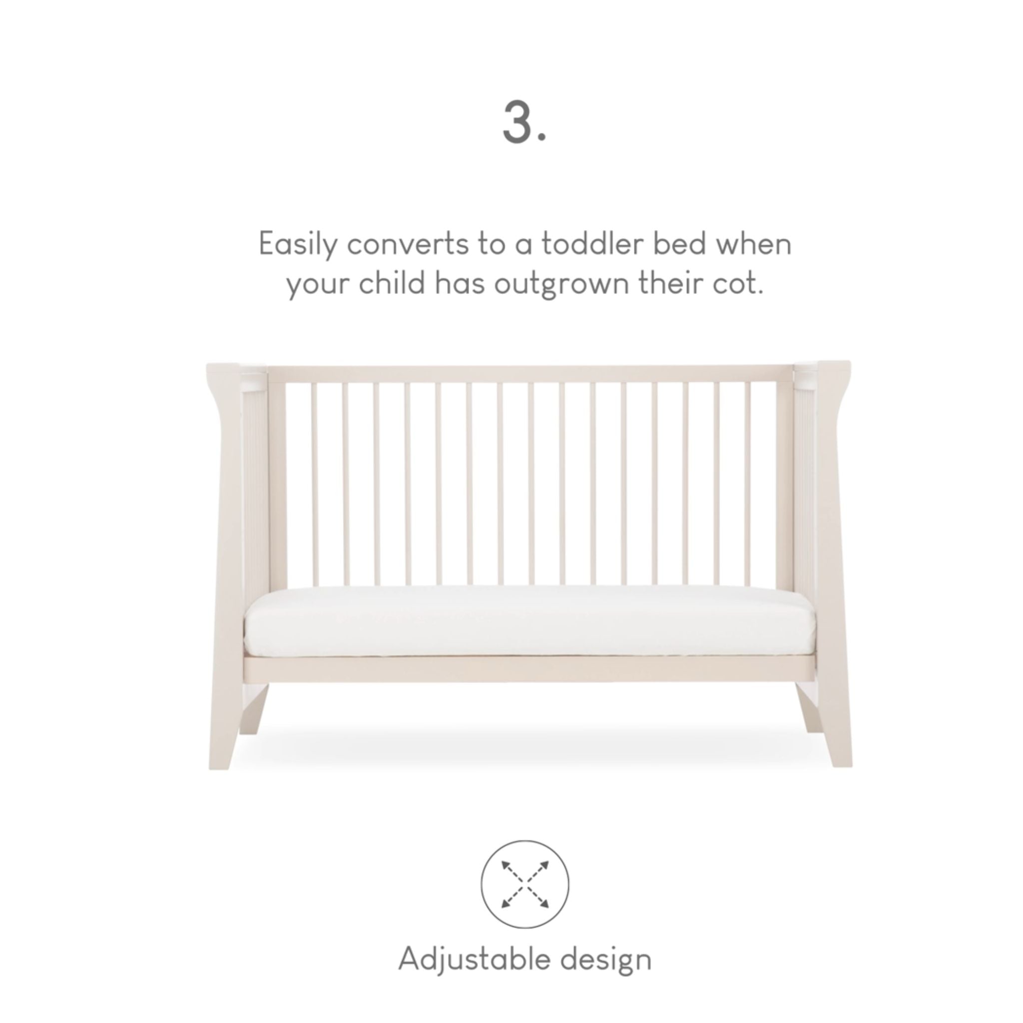 CuddleCo Clara Mini Cot Bed - Cashmere