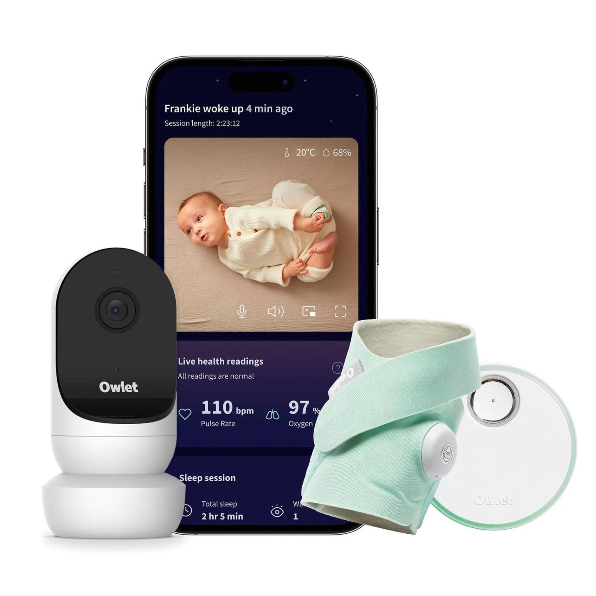 Owlet Dream Duo Sock Cam Baby Monitor Mint LittleBe