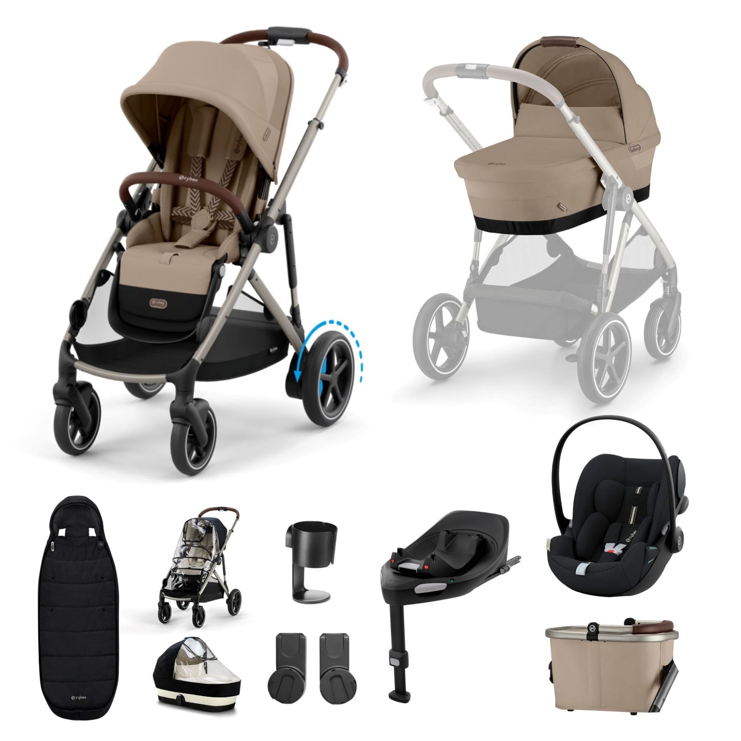 Cybex e-Gazelle Bundle with Cloud T Car Seat & Base T. (11 pieces)