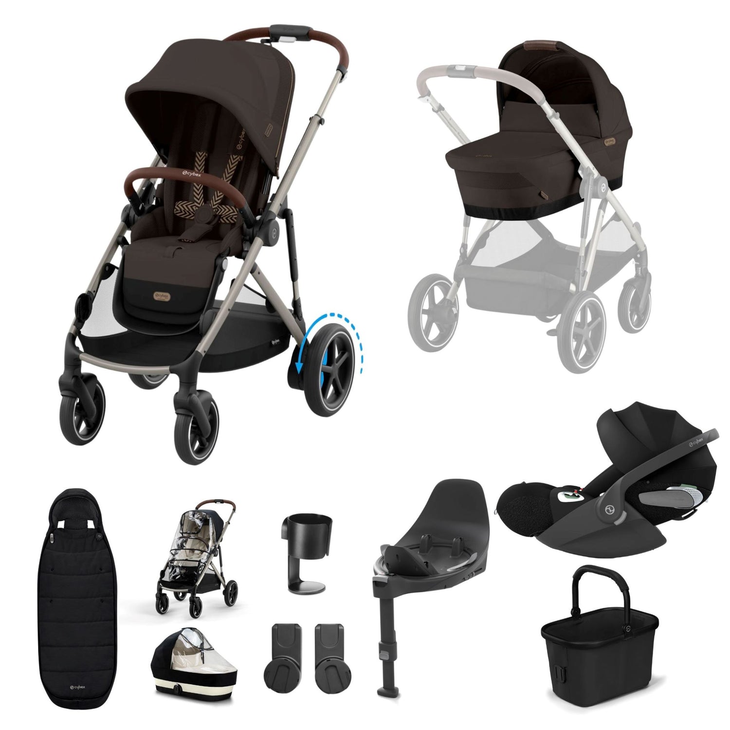 Cybex e-Gazelle Bundle with Cloud T Car Seat & Base T. (11 pieces)