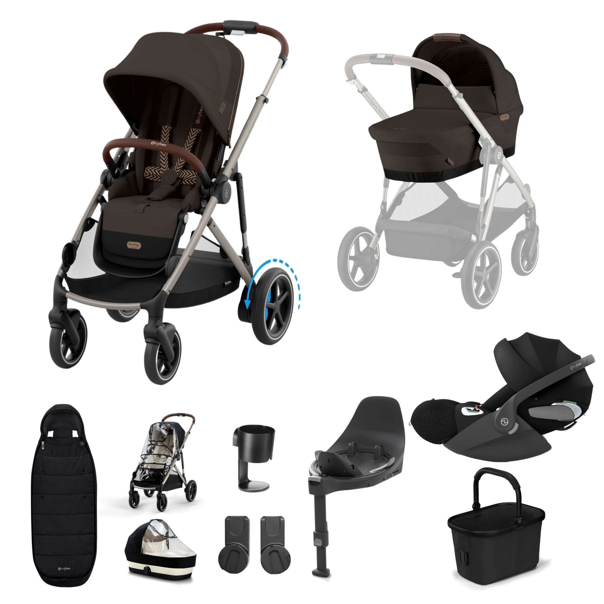 Cybex e-Gazelle Bundle with Cloud T Car Seat & Base T. (11 pieces)