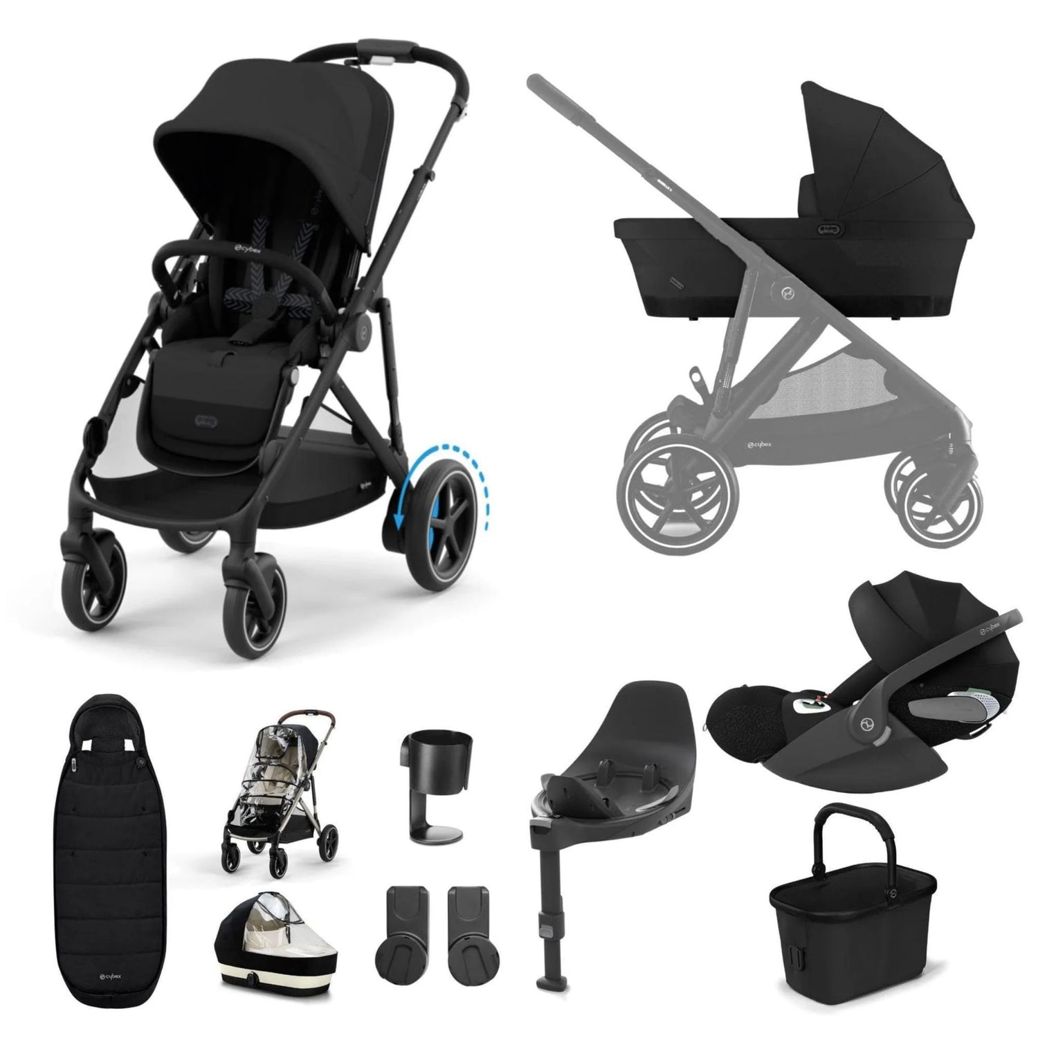 Cybex e-Gazelle Bundle with Cloud T Car Seat & Base T. (11 pieces)