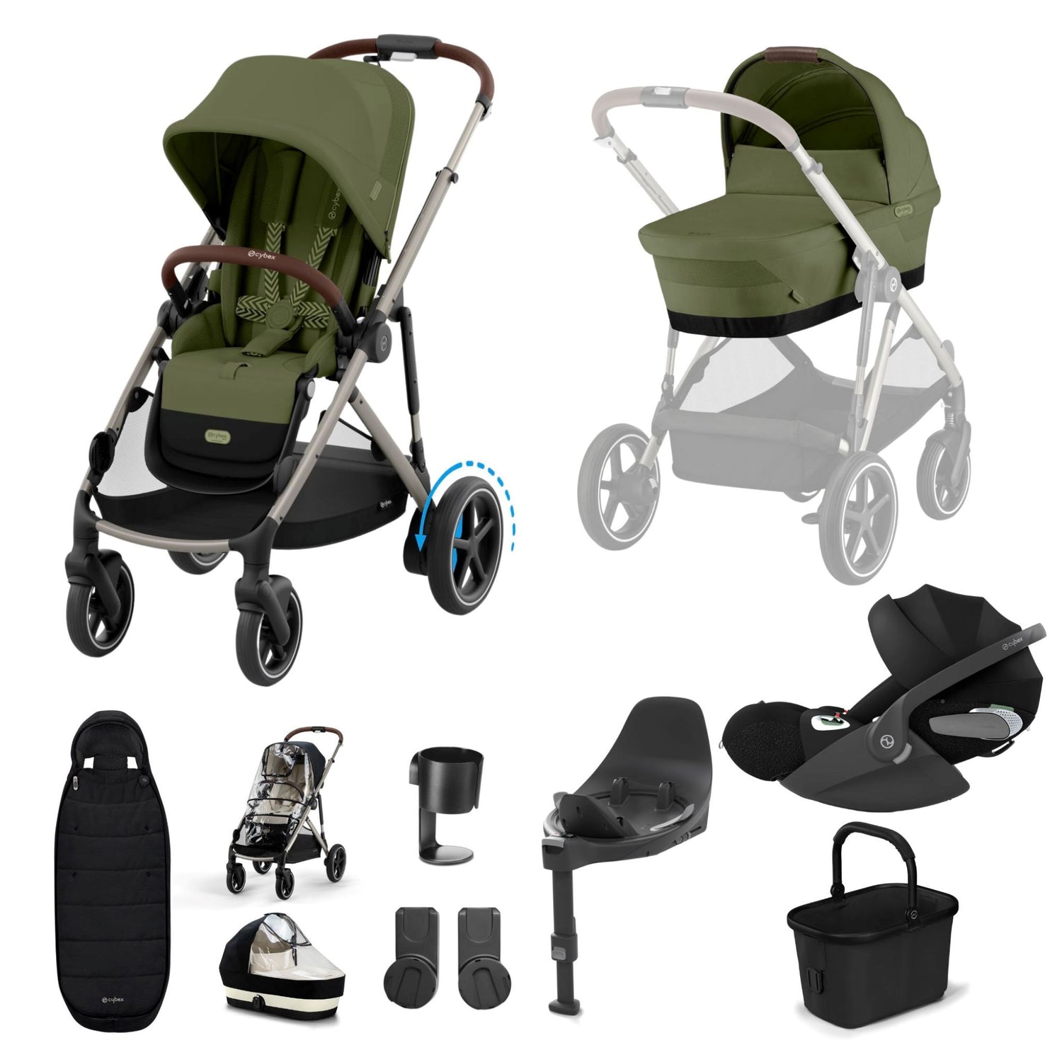 Cybex e-Gazelle Bundle with Cloud T Car Seat & Base T. (11 pieces)