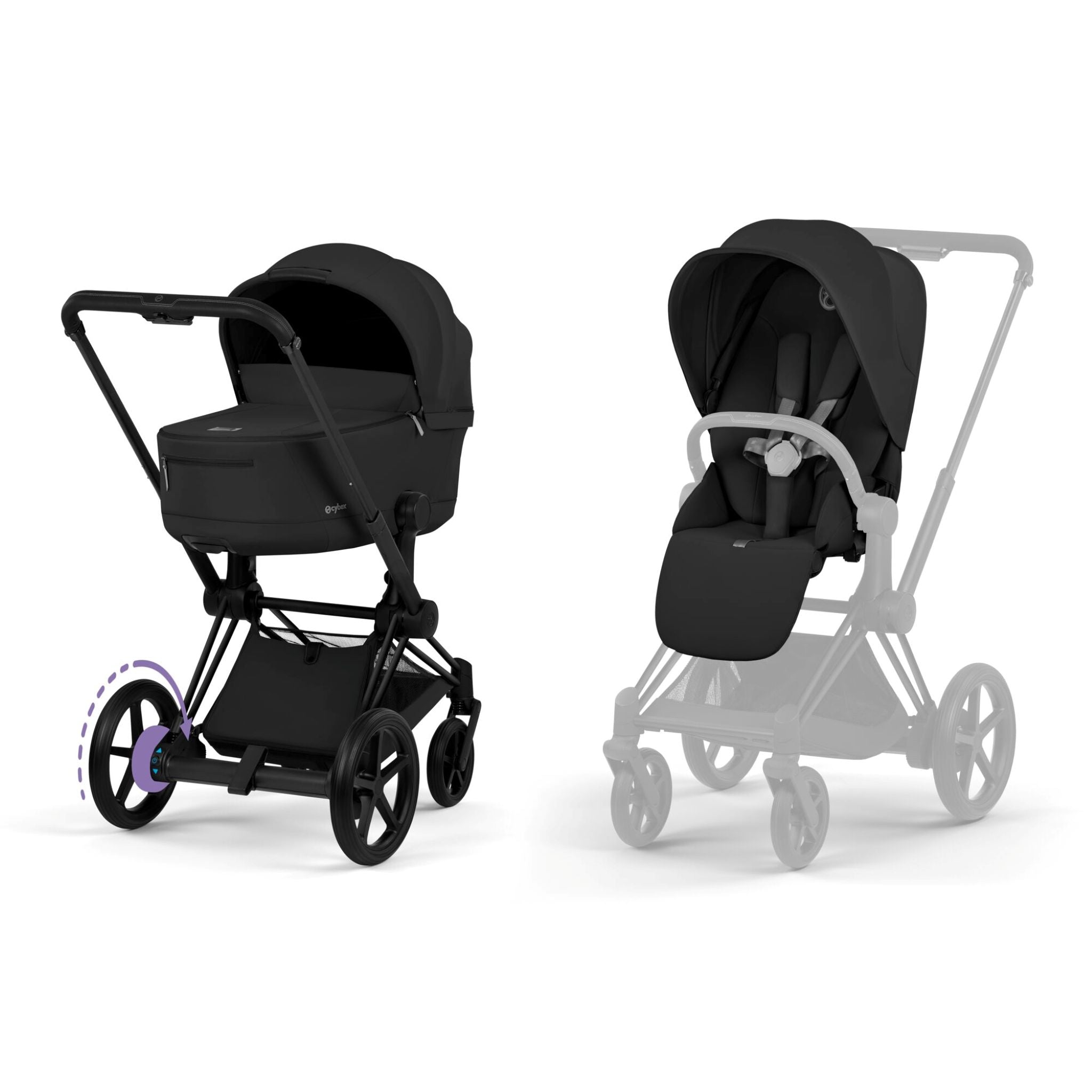 Cybex e-Priam Comfort & Foldable Carry Cot Set