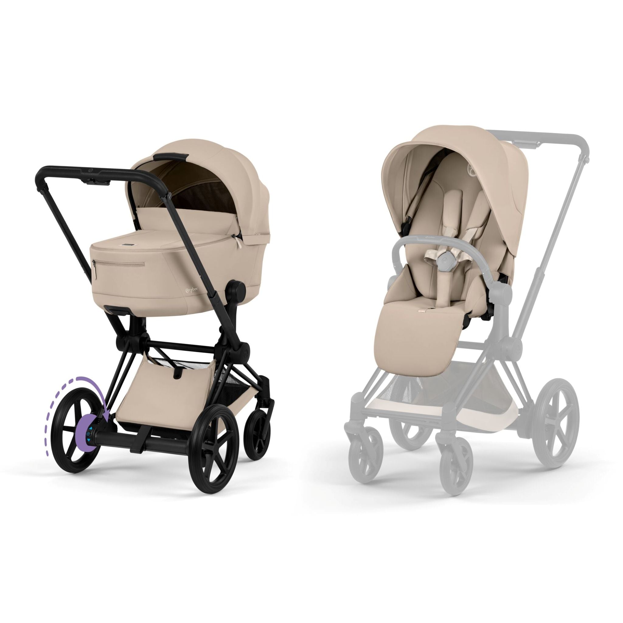 Cybex e-Priam Comfort & Foldable Carry Cot Set