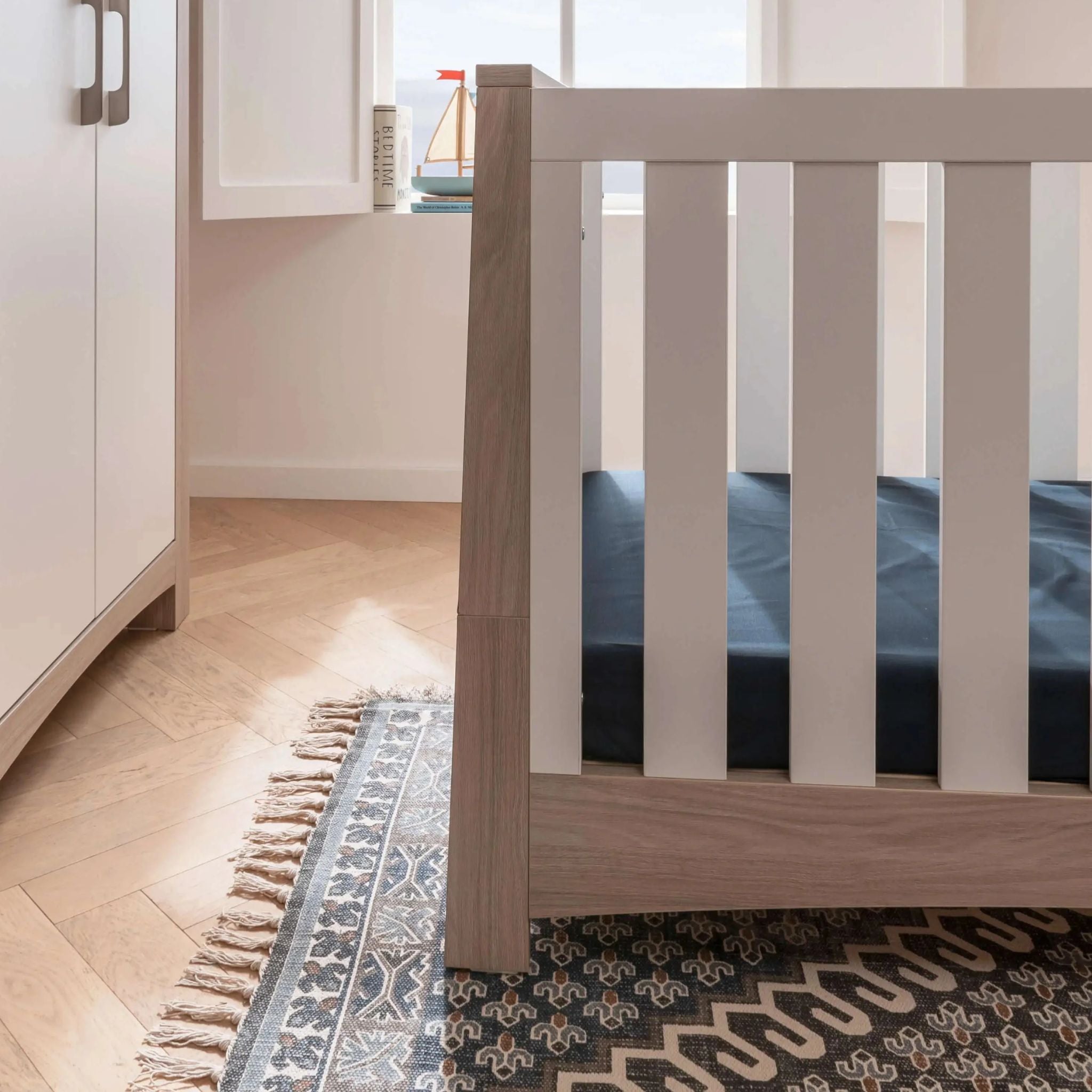 CuddleCo Lana Cot Bed - Ash White