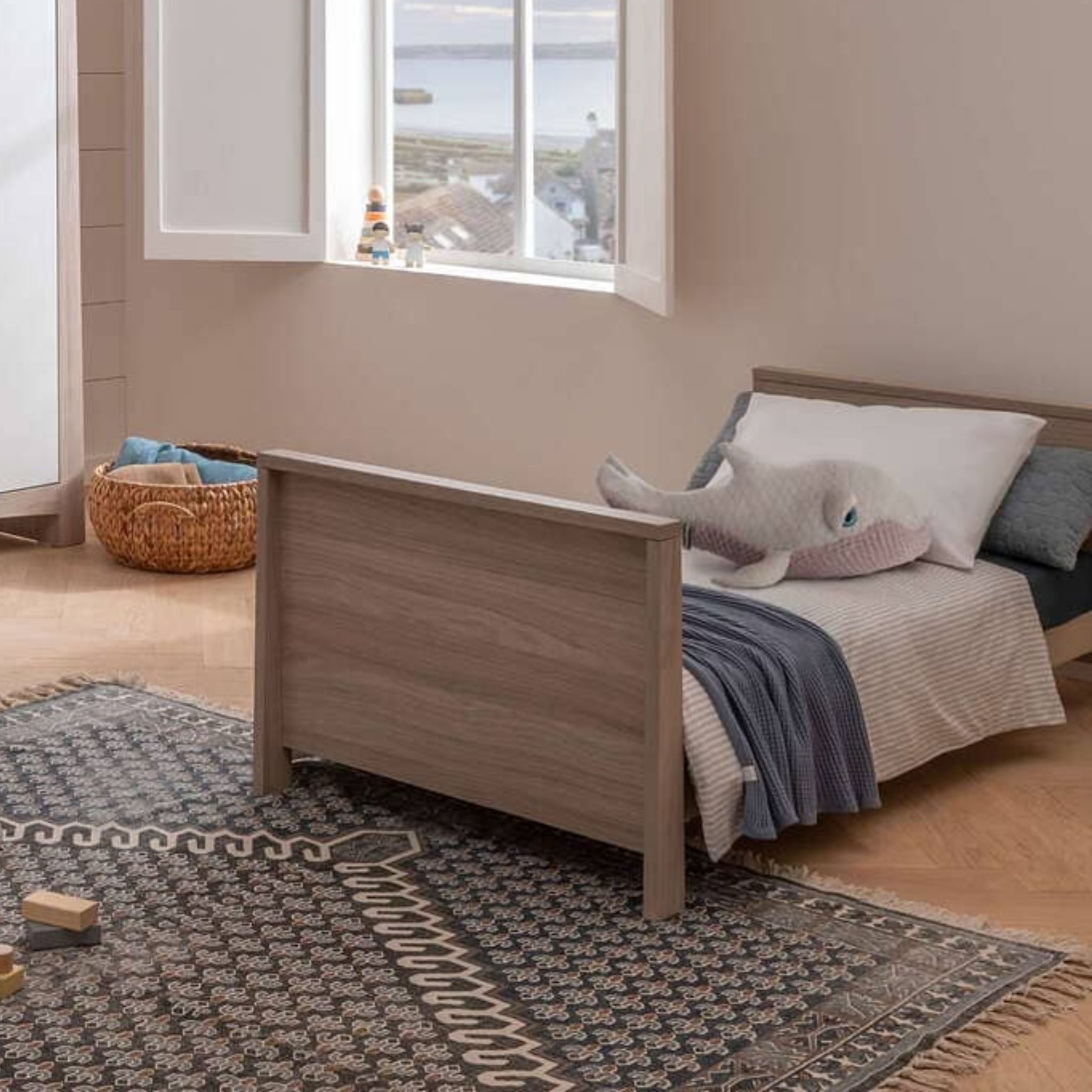 CuddleCo Lana Cot Bed - Ash White