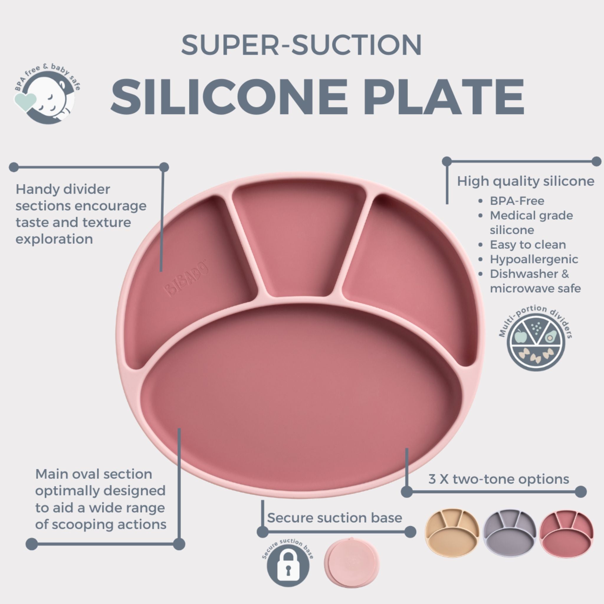 Bibado Silicone Suction Divider Plate