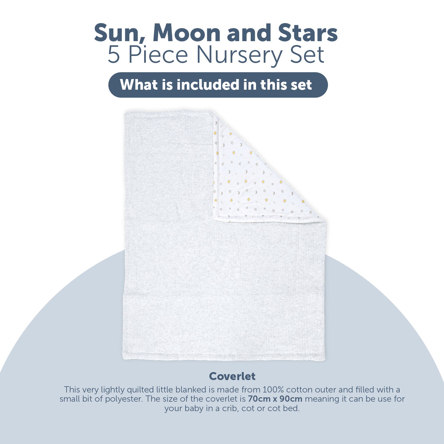 Bedding Set - Cot - Sun, Moon & Stars - 5pcs - Baby Elegance