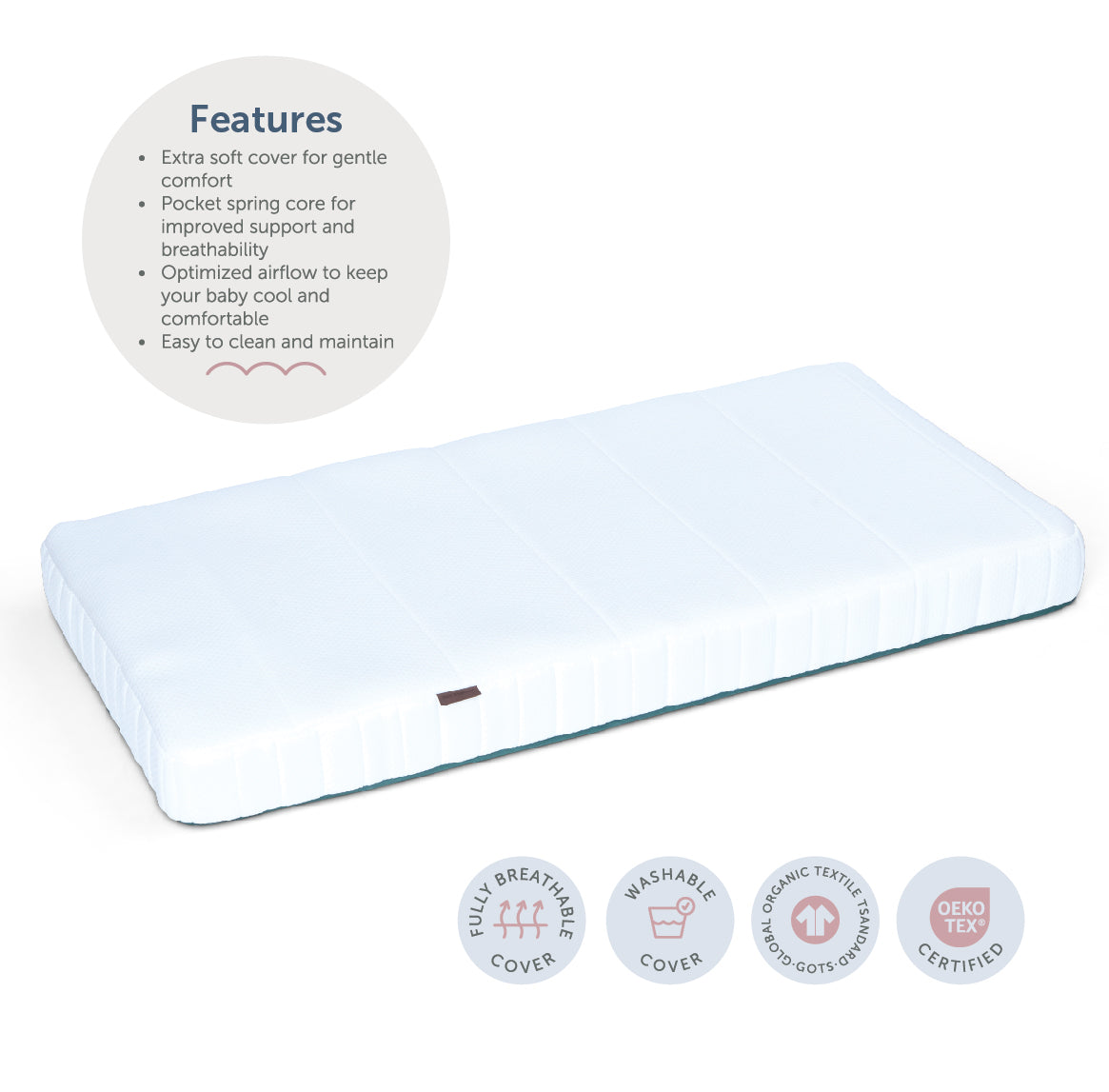 Cot Mattress - Stratus - 60 x 120 x 10cm - Baby Elegance