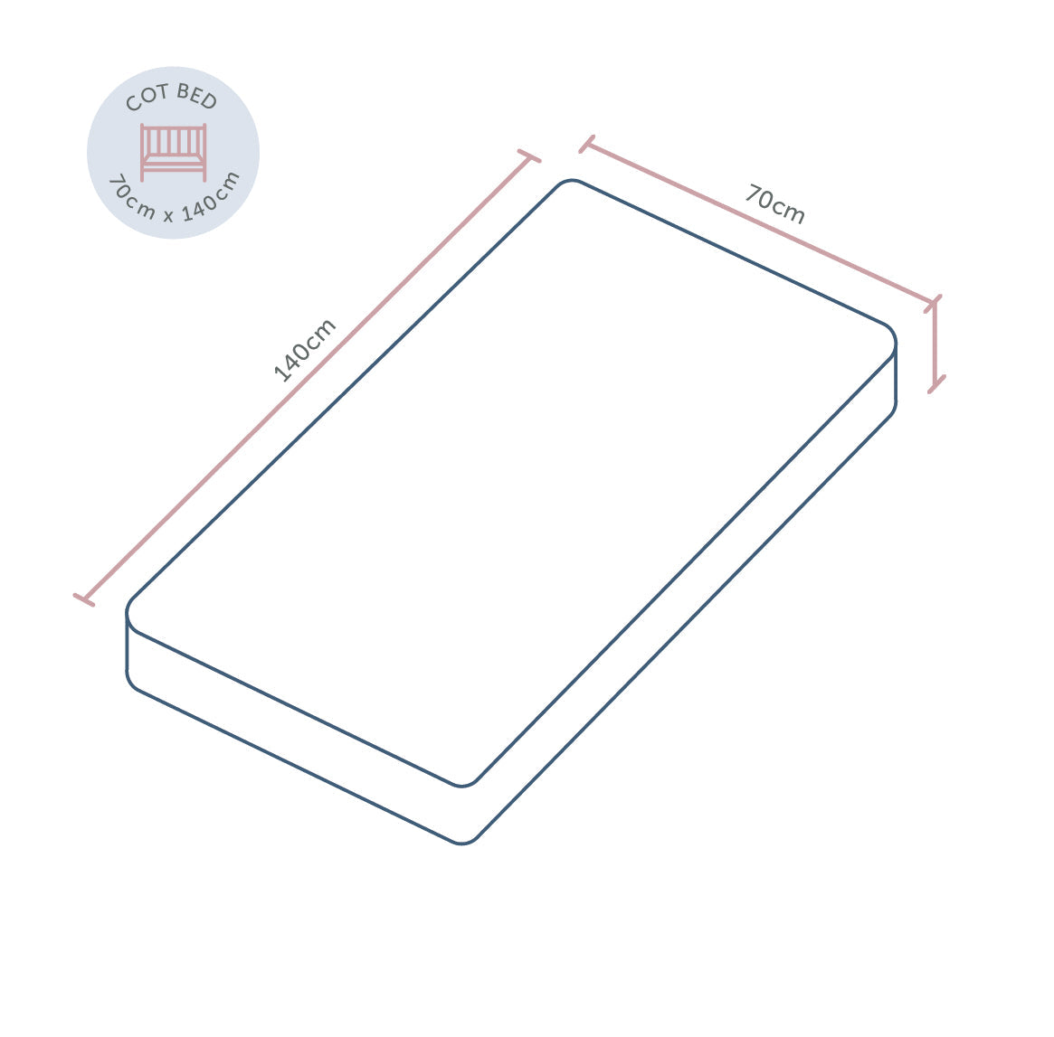 Cot Bed Mattress - Stratus - 70 x 140 x 10cm  - Baby Elegance