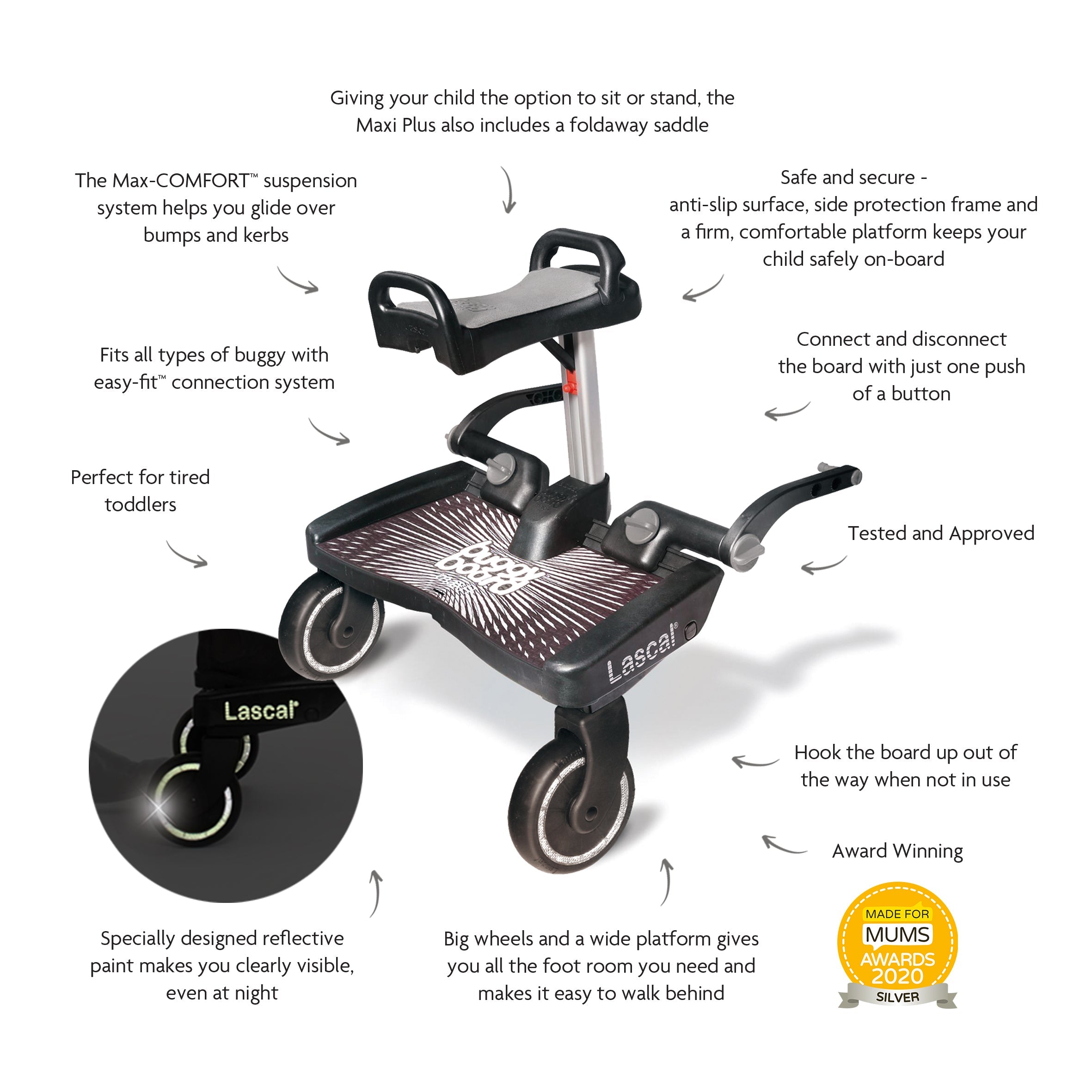 Lascal Maxi Buggy Board with Seat