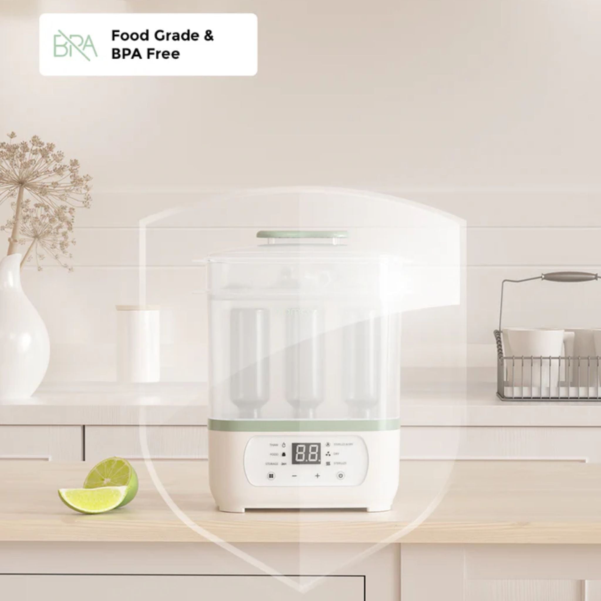 Momcozy BS02 8-In-1 Baby Bottle Steam Sterilizer
and Dryer
