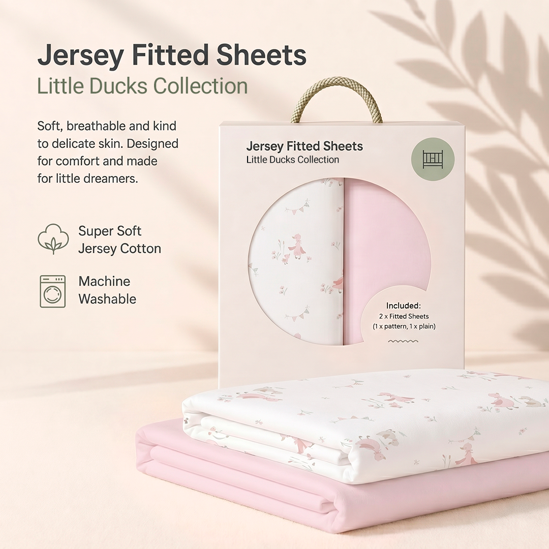 Baby Elegance Cot Sheets - 120 x 60cm - 2 Pack